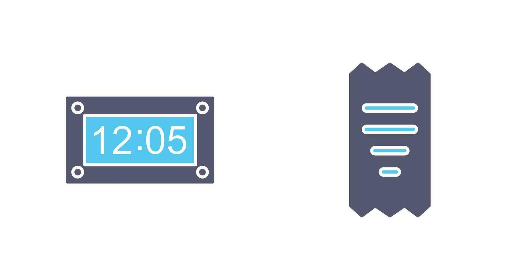 timer and receipt Icon vector