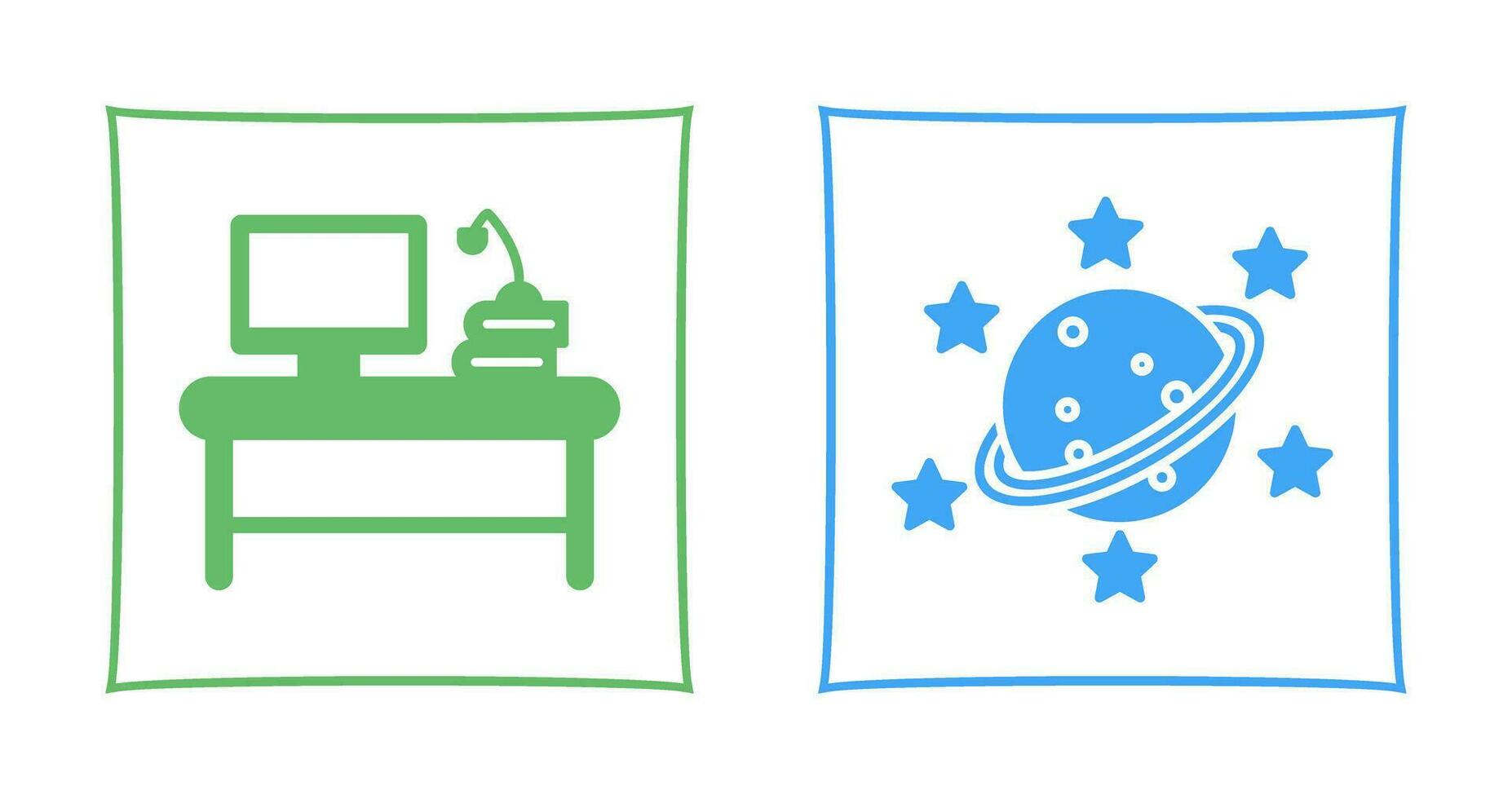 Desktop and Saturn Icon vector