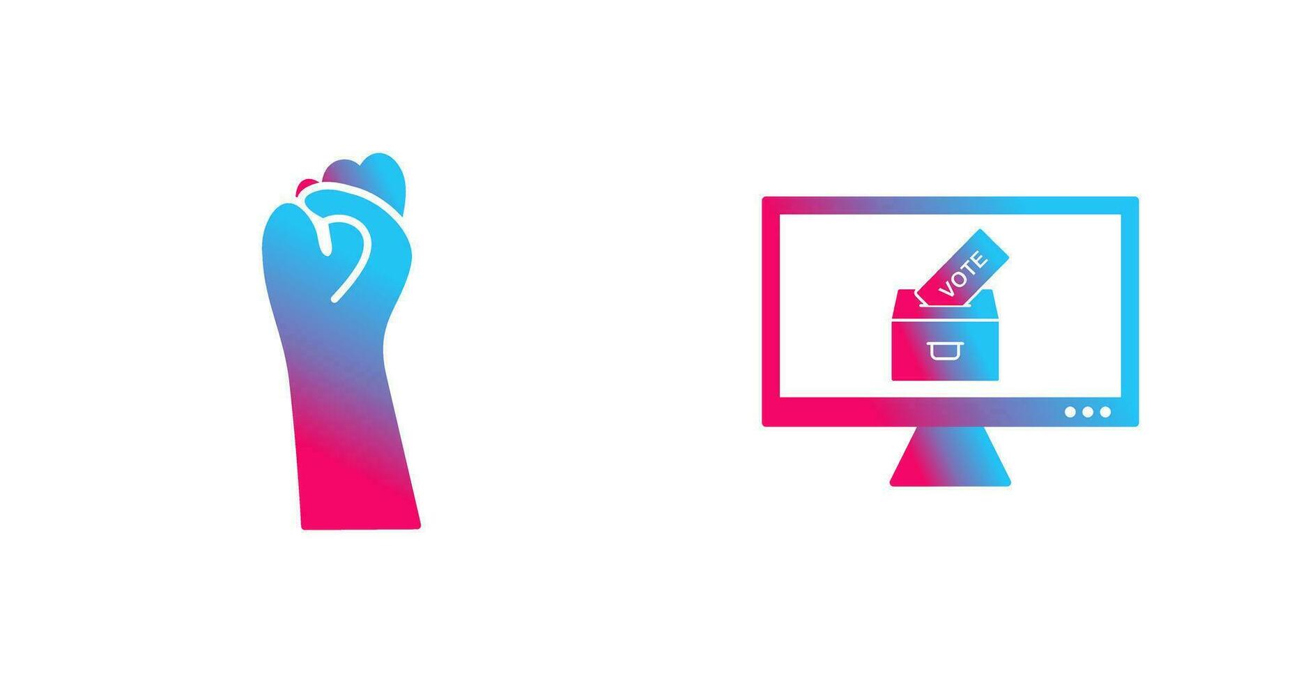 Power fight and Online Vote Icon vector