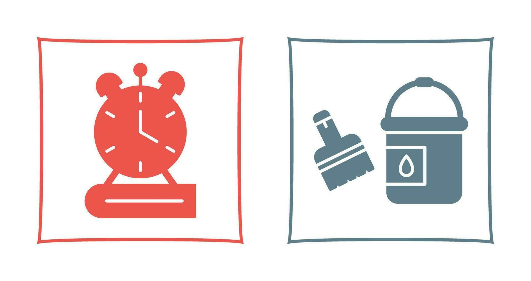 Paint Brush and Alarm Clock Icon vector