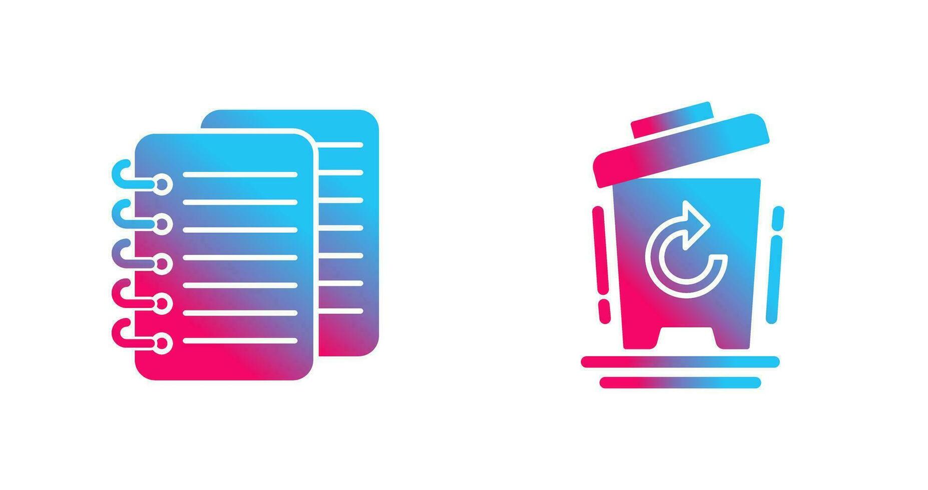 notes and bin Icon vector