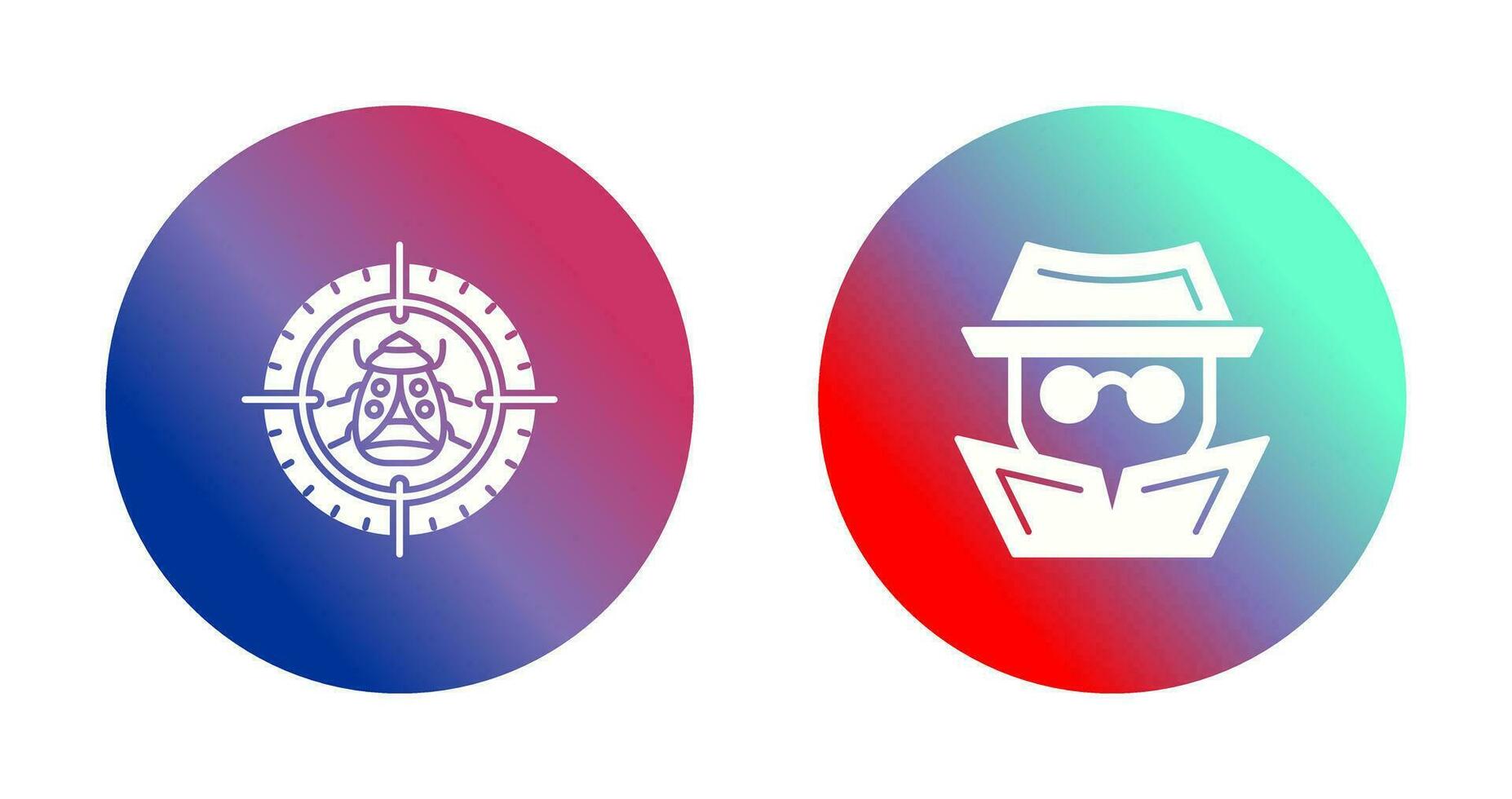 error objetivo y hacker icono vector