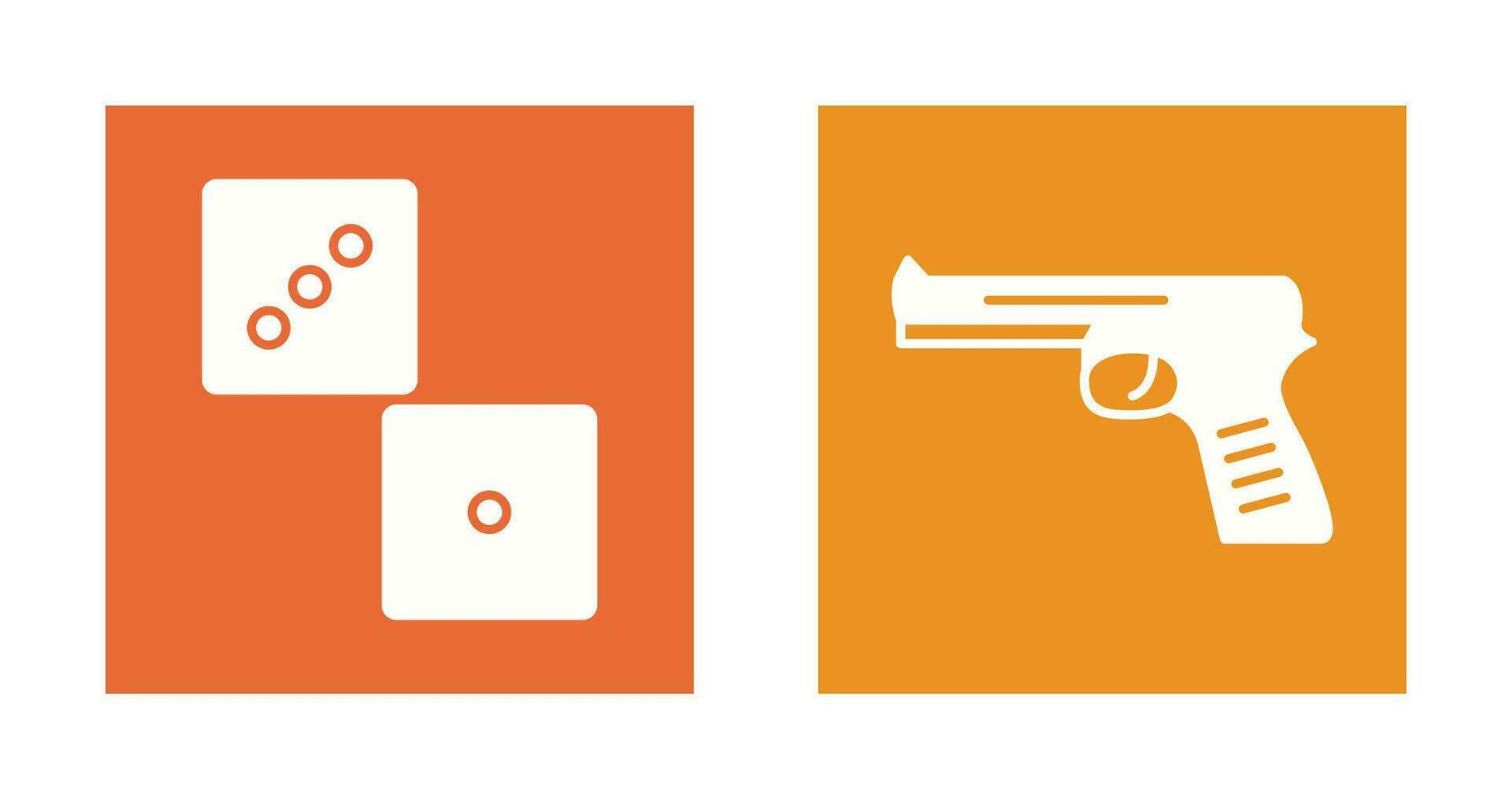 dado y pistola icono vector