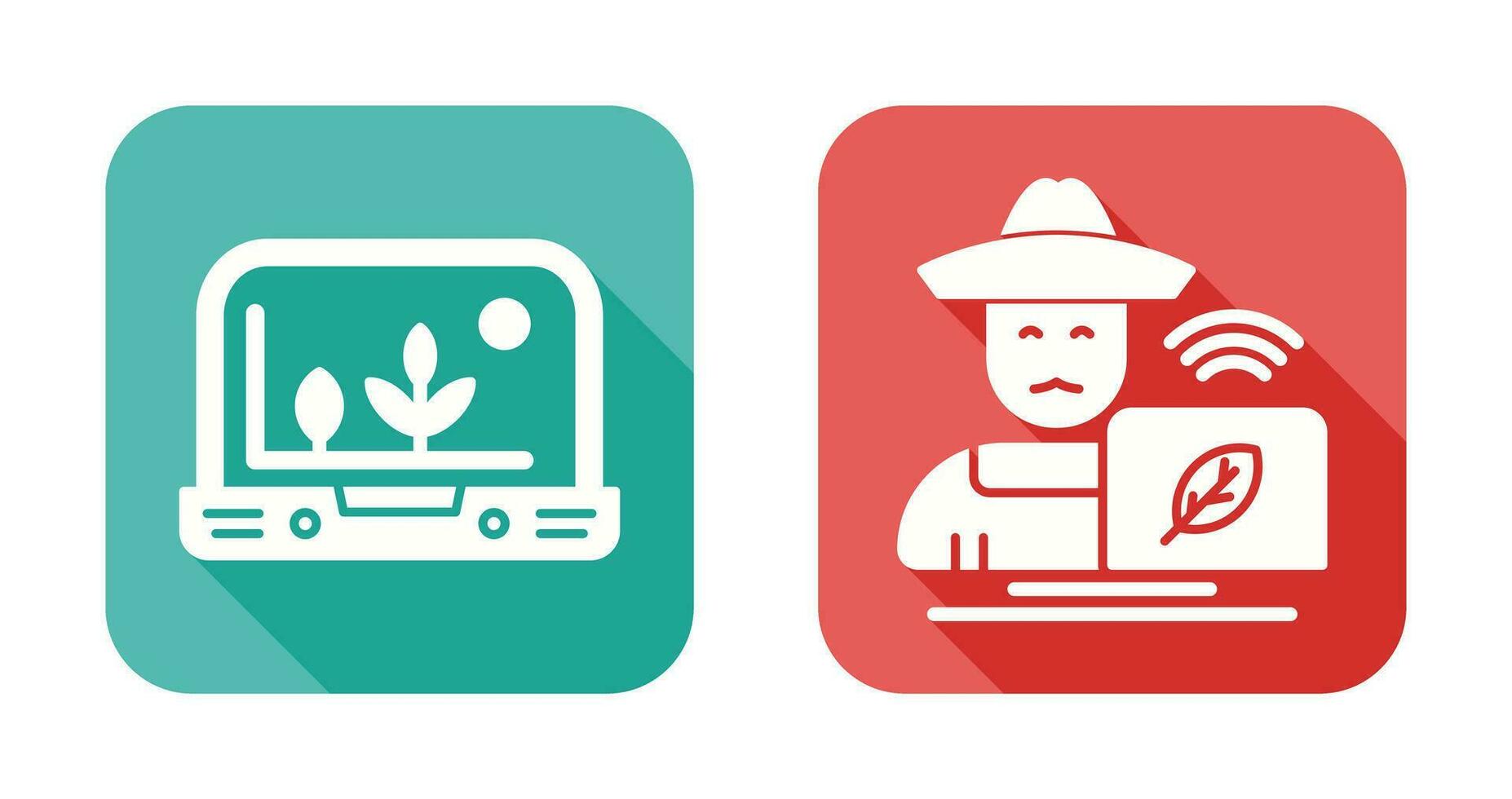 Smart Farm and Farmer Icon vector