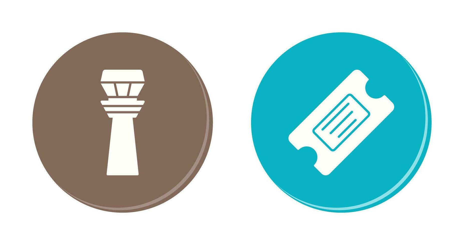 Control Tower and Ticket Icon vector