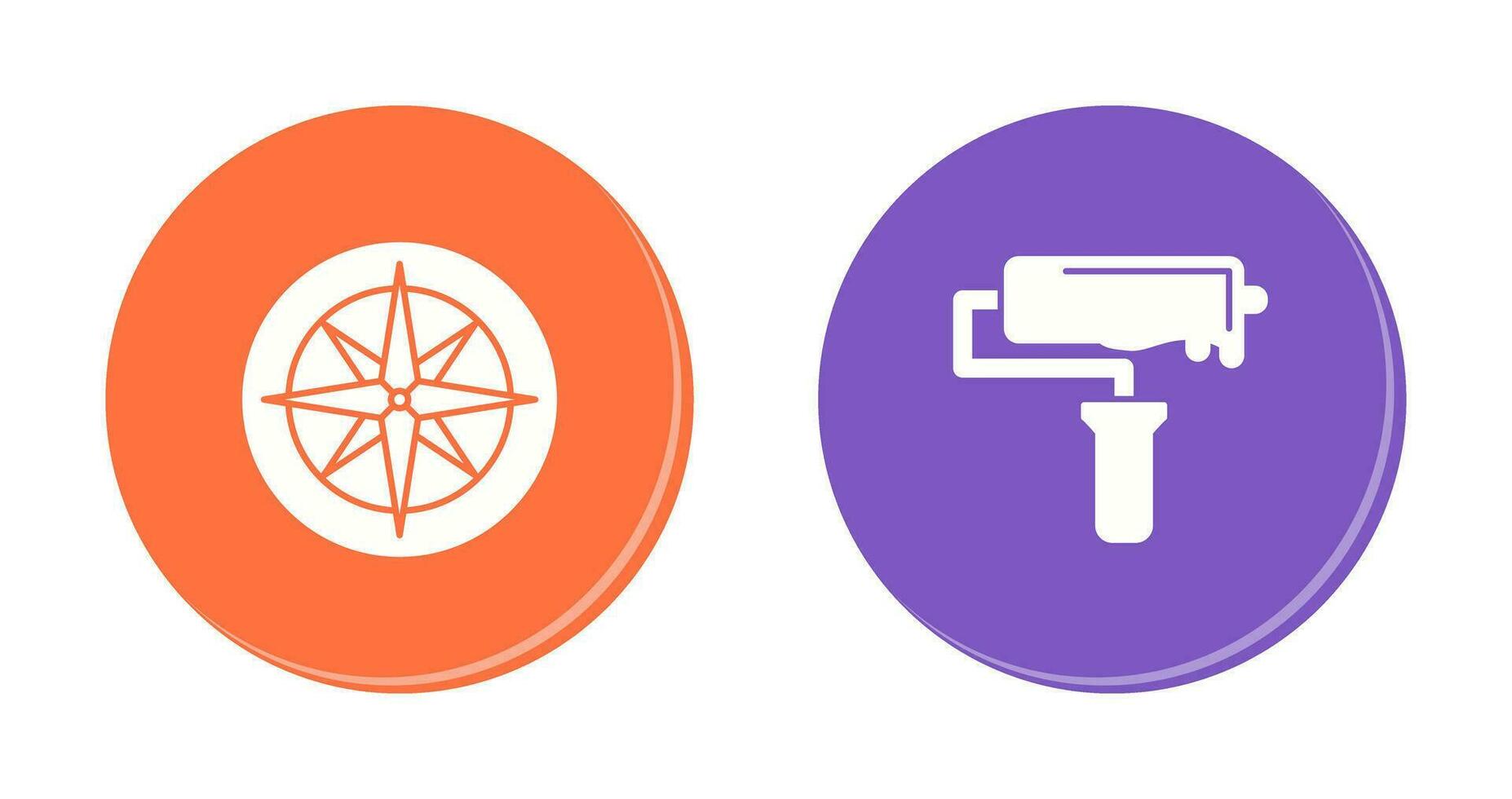 Compass and Roller Icon vector