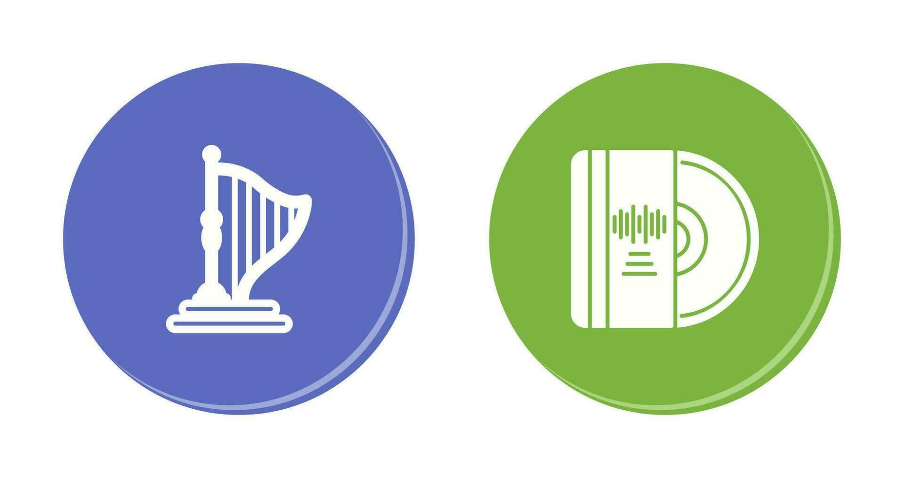Harp and Vinyl Icon vector