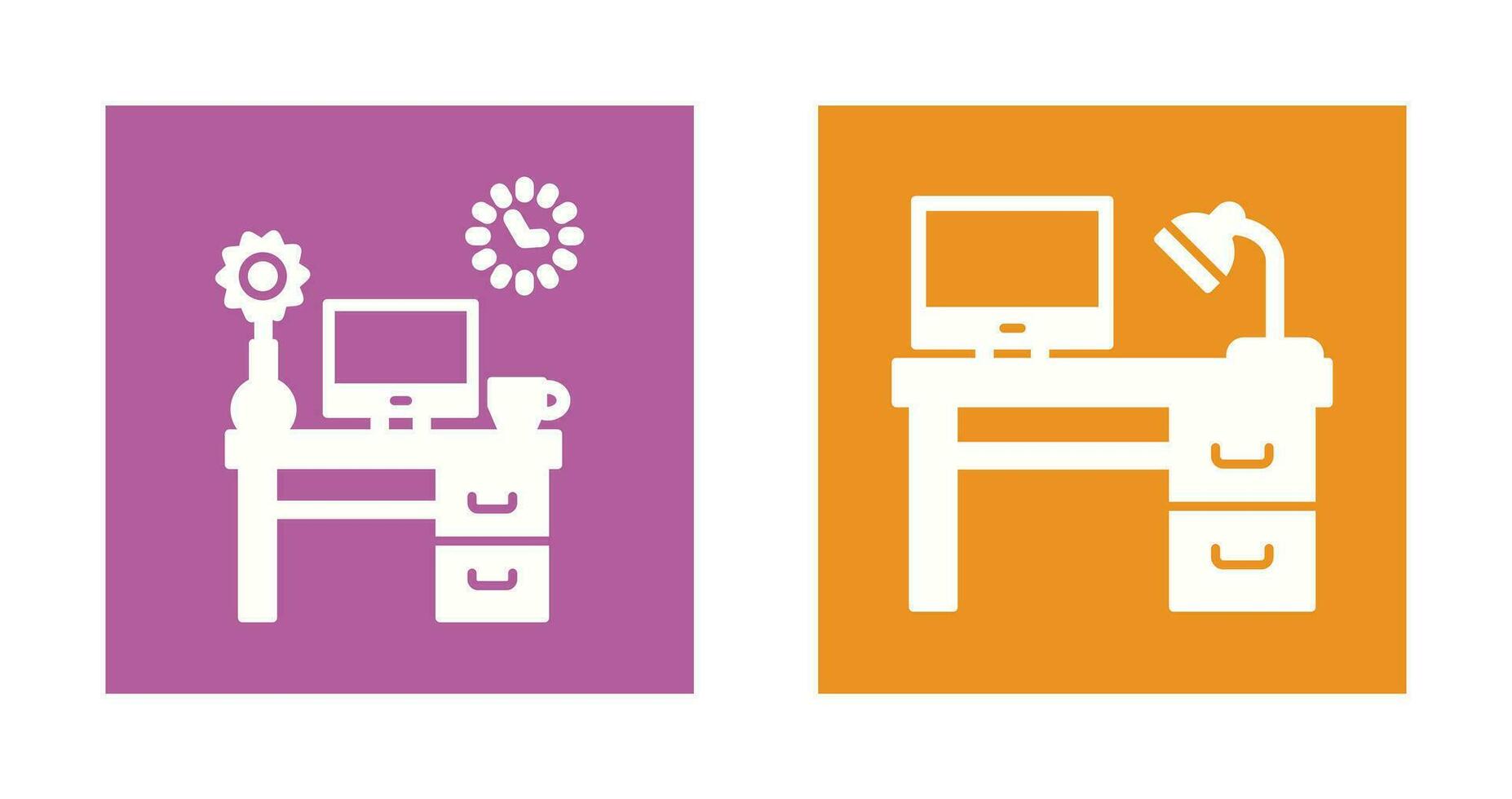 Work Table and Workplace Icon vector