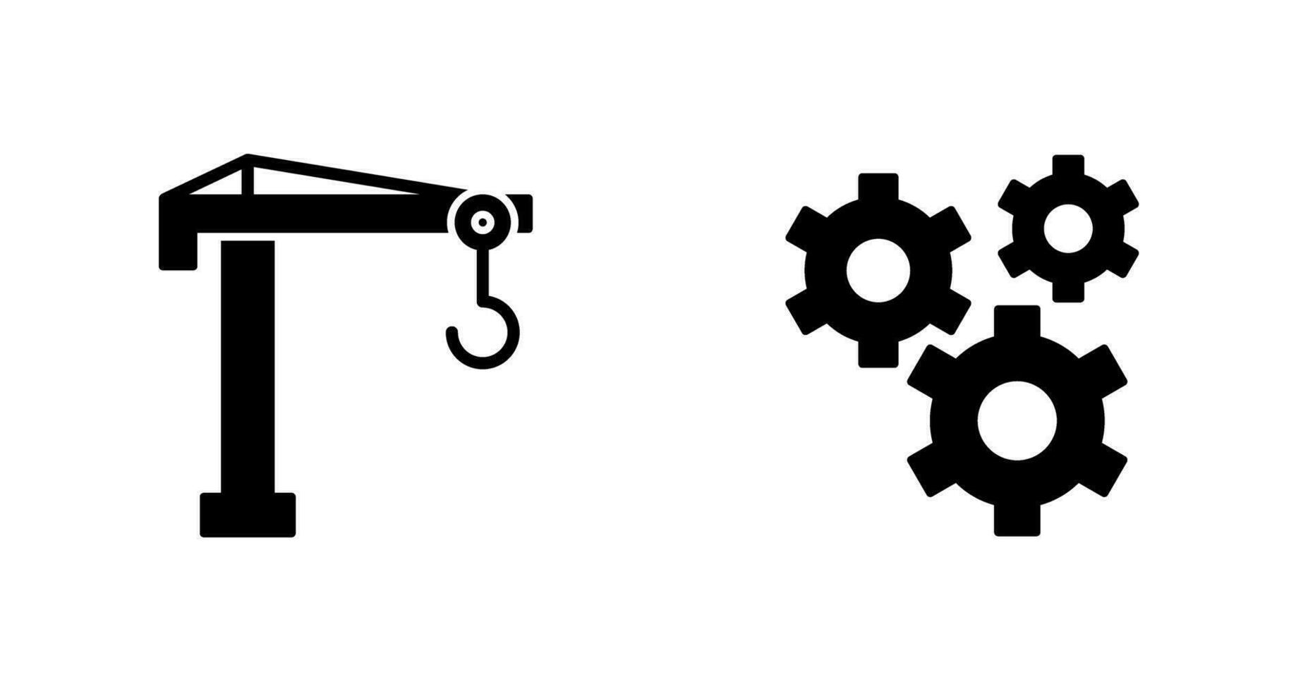 Crane and Gears Icon vector