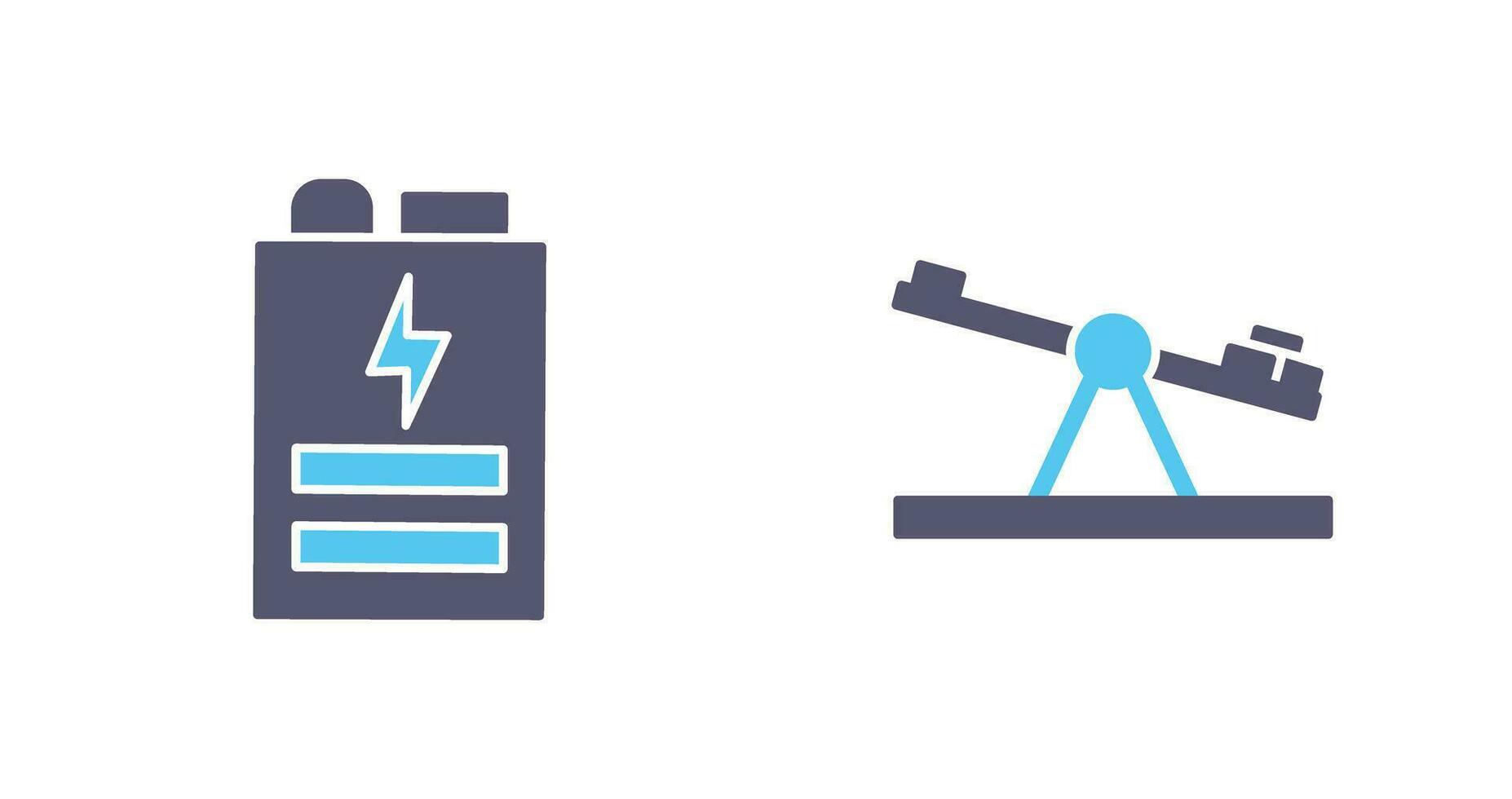 Battery and Seesaw Icon vector