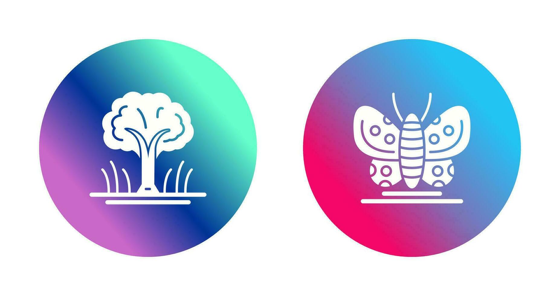 Tree and Butterfly Icon vector