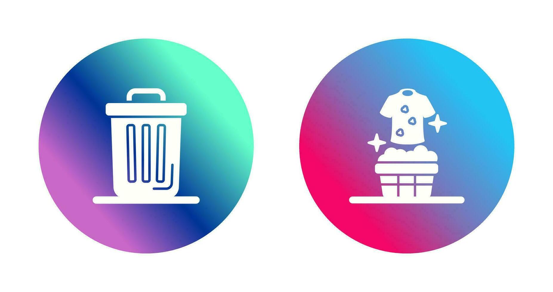 Trash Can and Laundary Icon vector