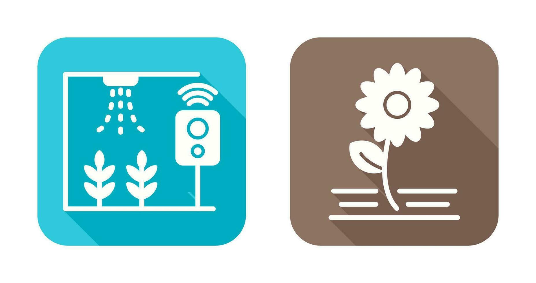 Smart Farm and Flowers Icon vector