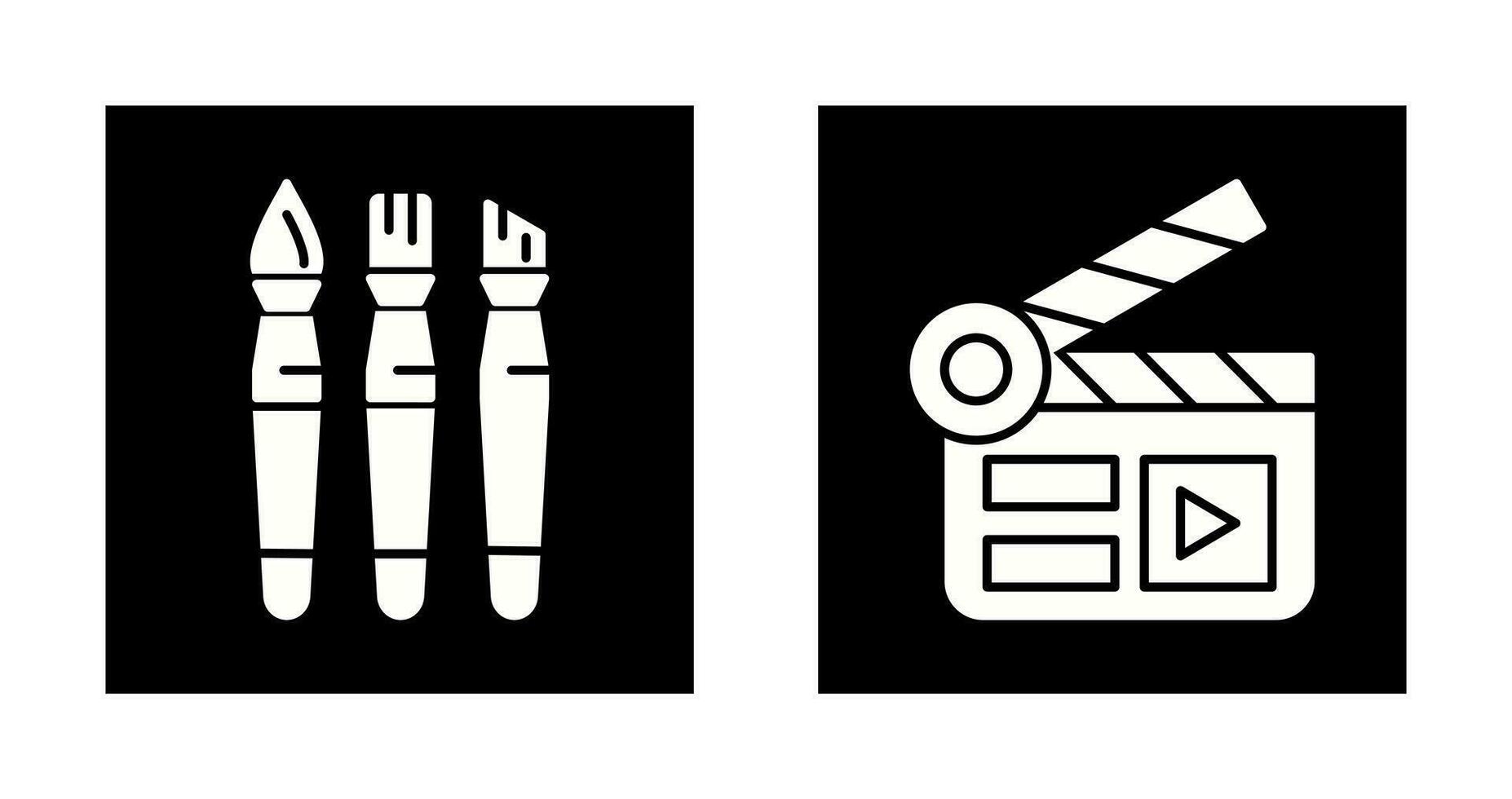 Brushes and Clapper Board Icon vector