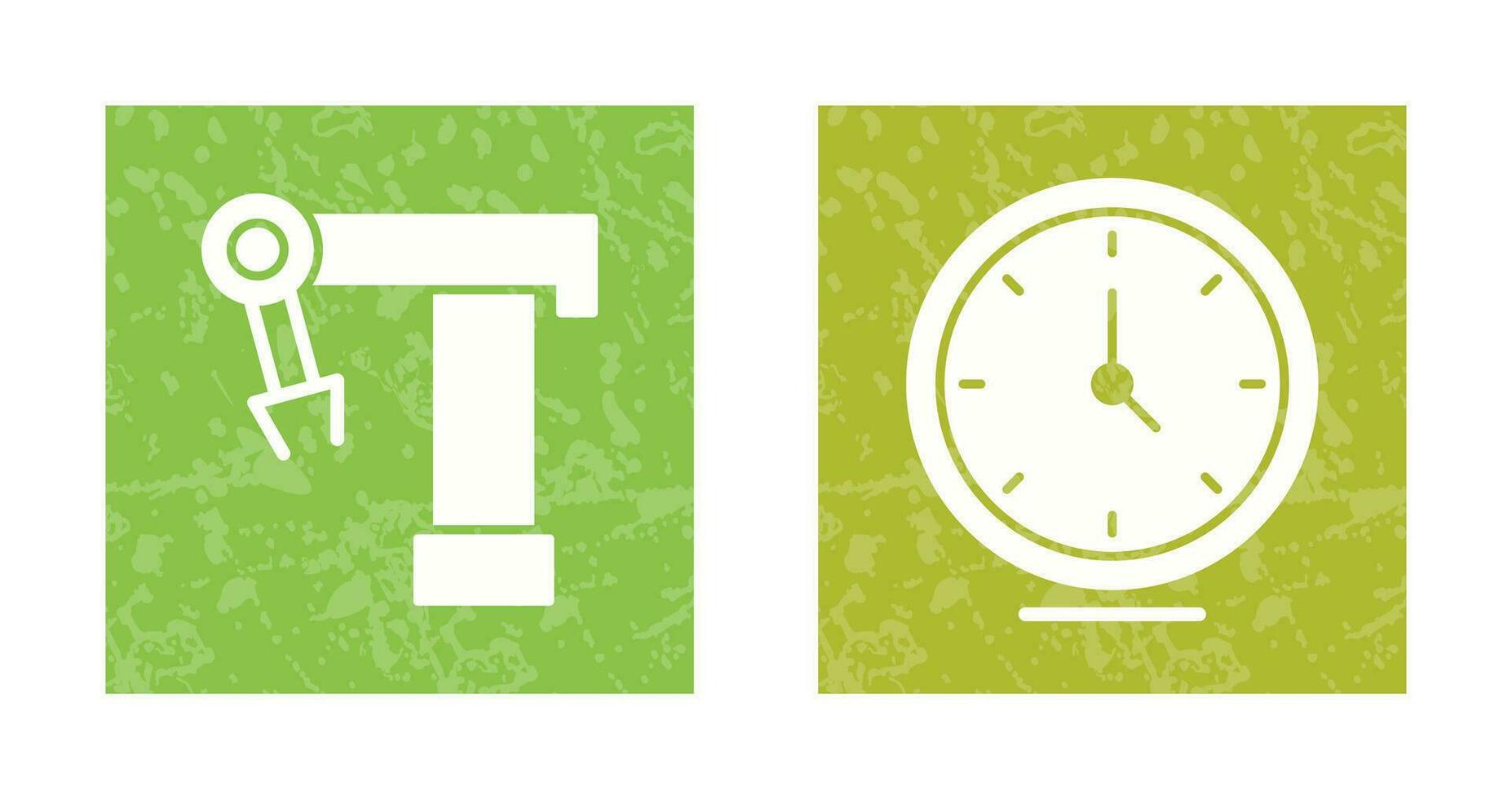 Robotic Arm and Clock Icon vector