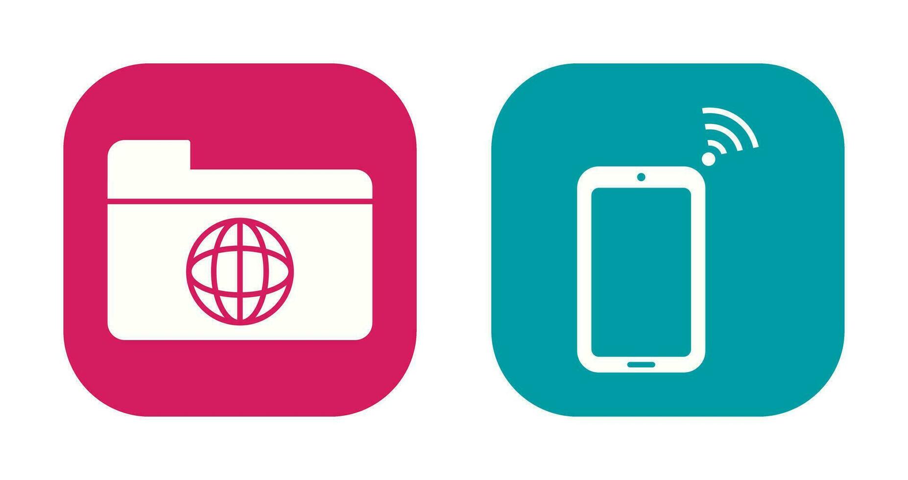network folder and connected device Icon vector