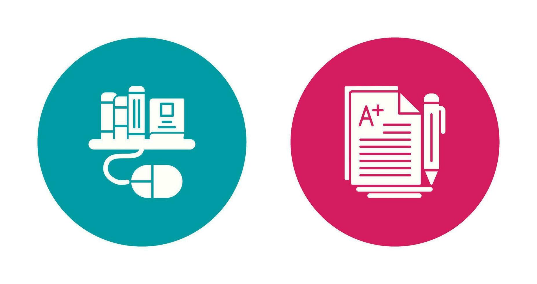 Digital Library and Essay Icon vector