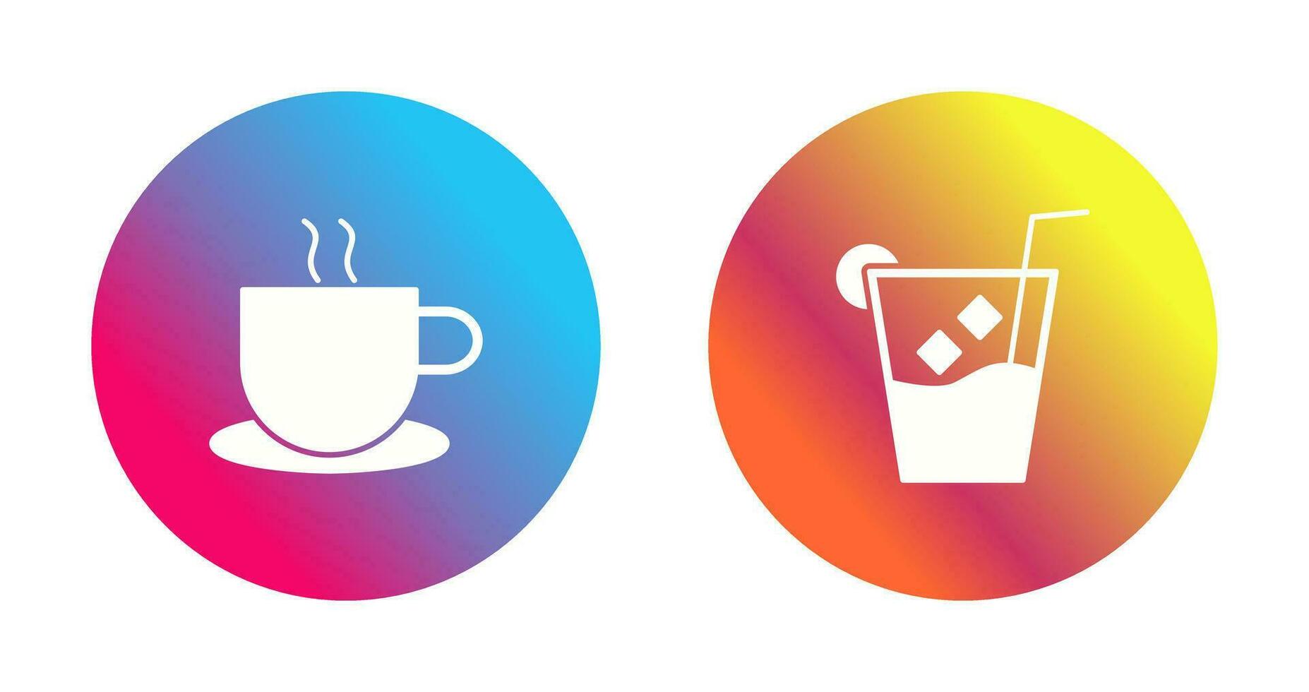 hot coffee and whiskey sour Icon vector