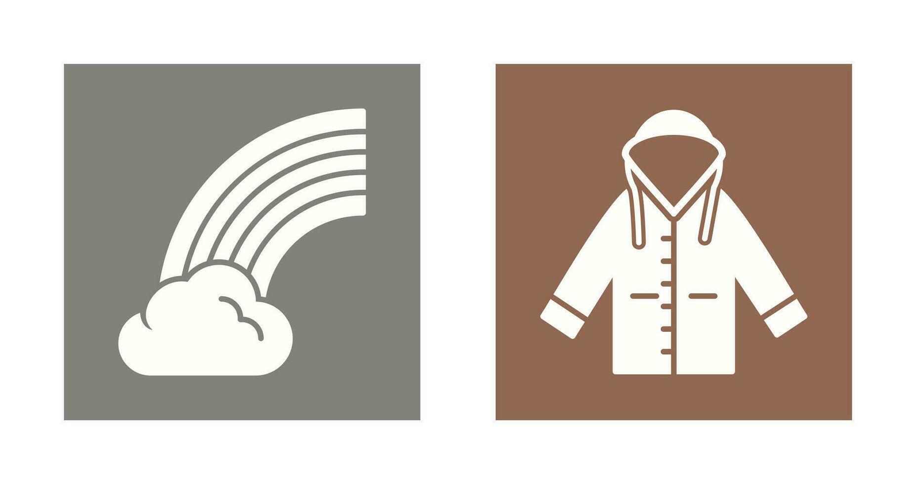 Rainbow and Raincoat Icon vector