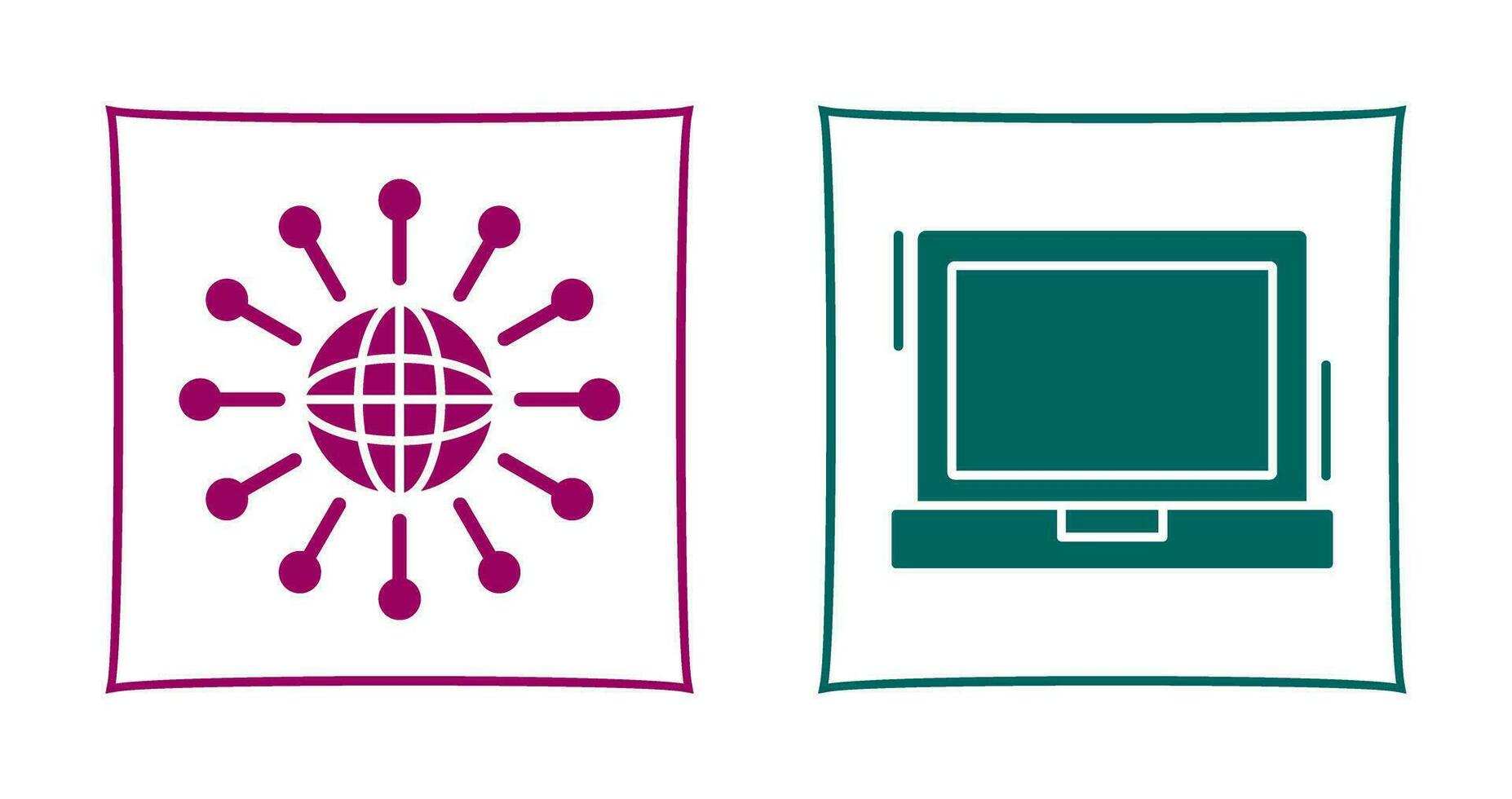 Networking and Laptop Icon vector