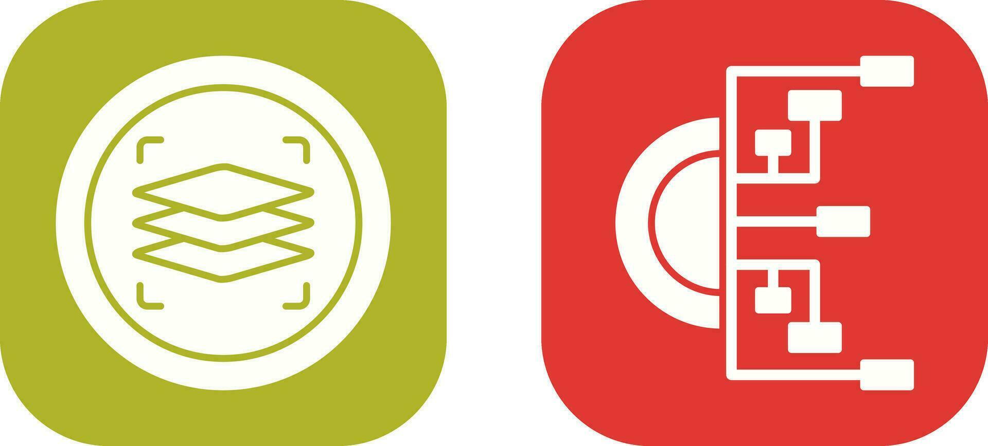 Layers and Flowchart Icon vector