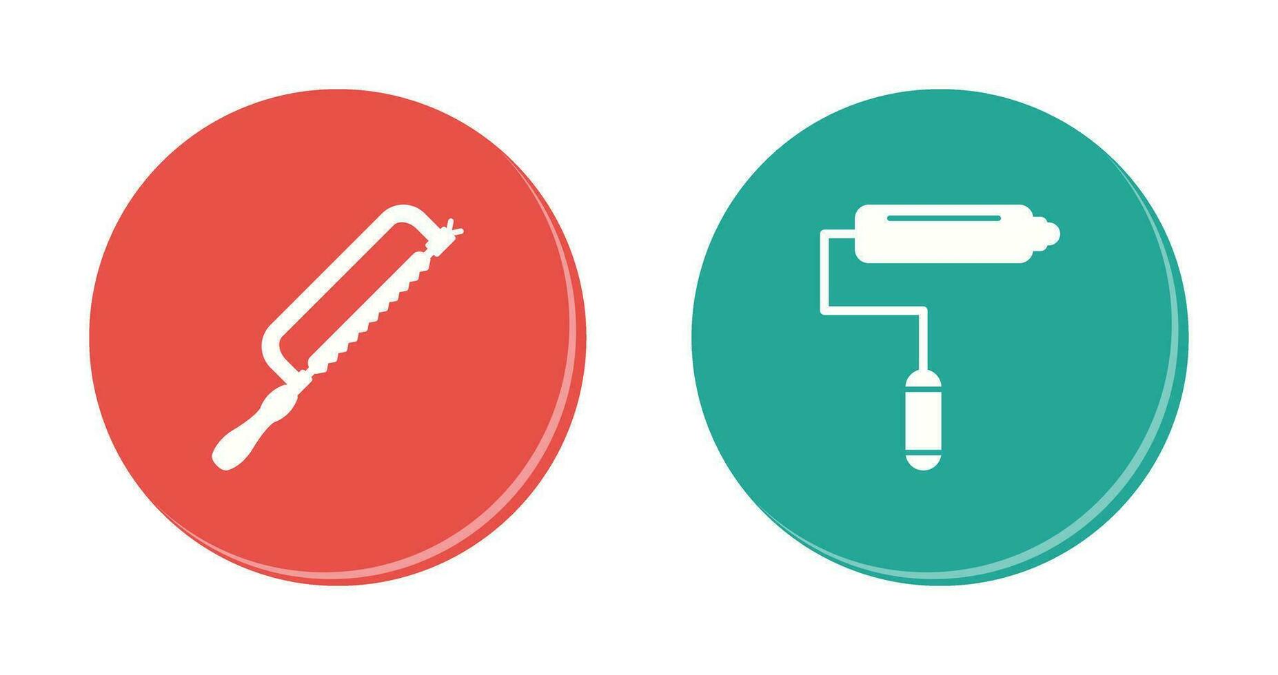 Hacksaw and Paint Roller Icon vector