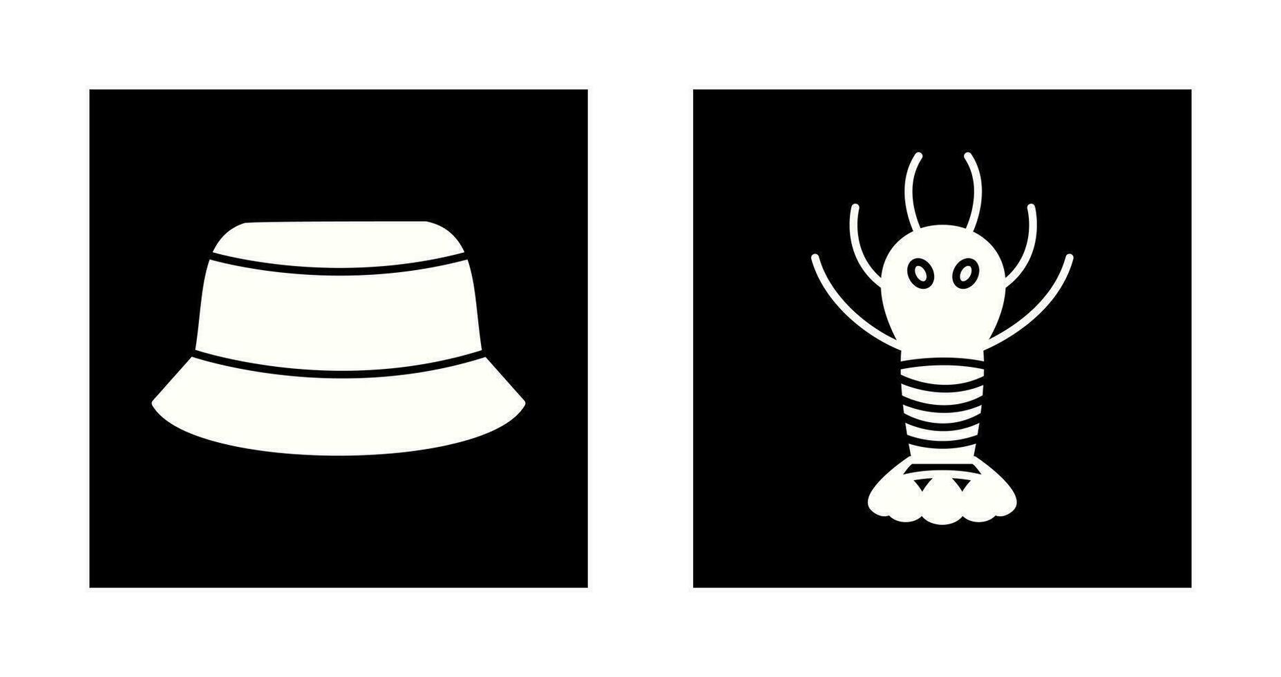 Men Hat and Lobster Icon vector