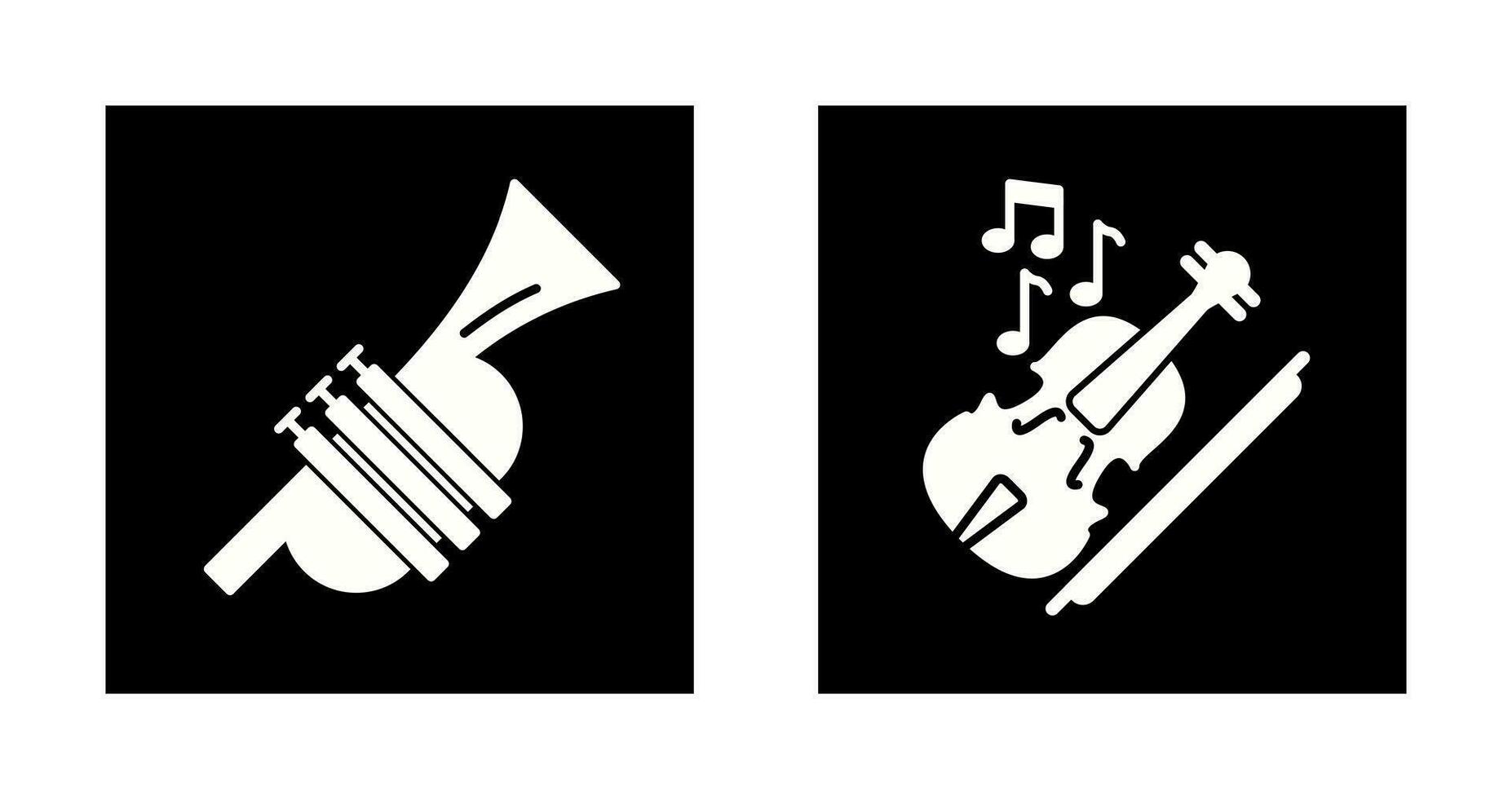 Trumpet and Violin Icon vector