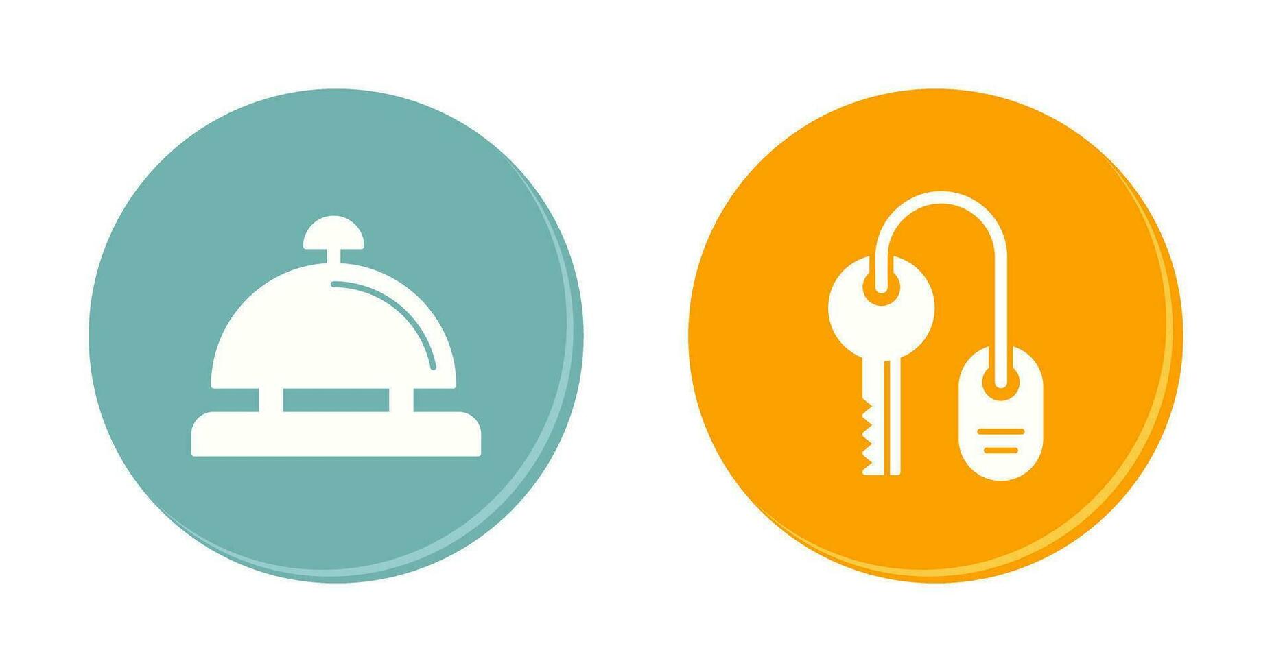 Room key and Desk Bell Icon vector