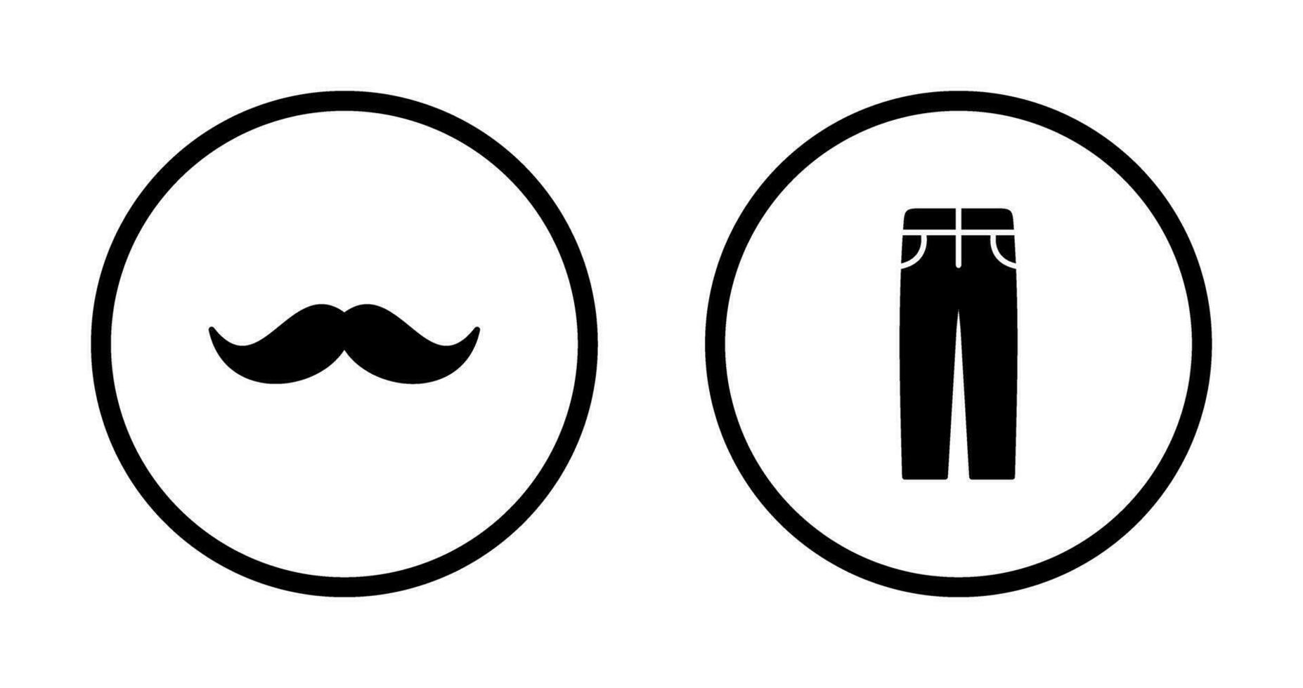 Moustache Men Pants Icon vector