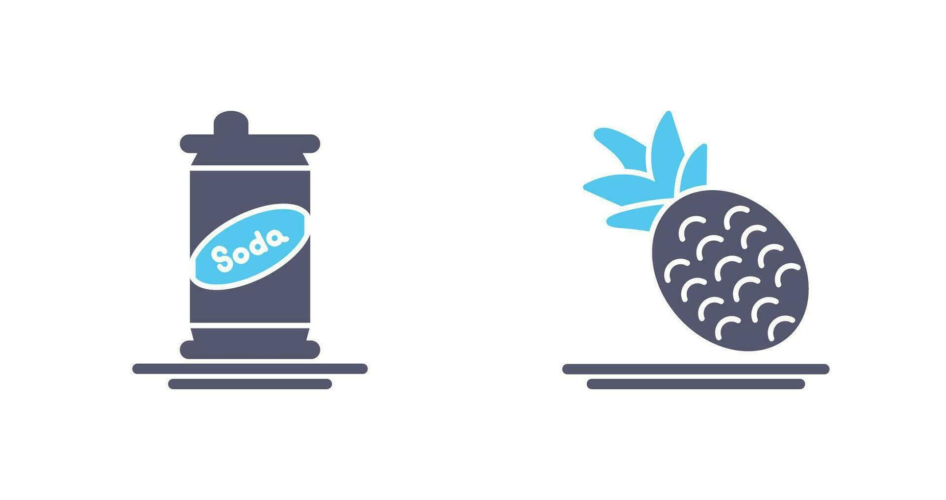 Soda Can and Pineapple Icon vector