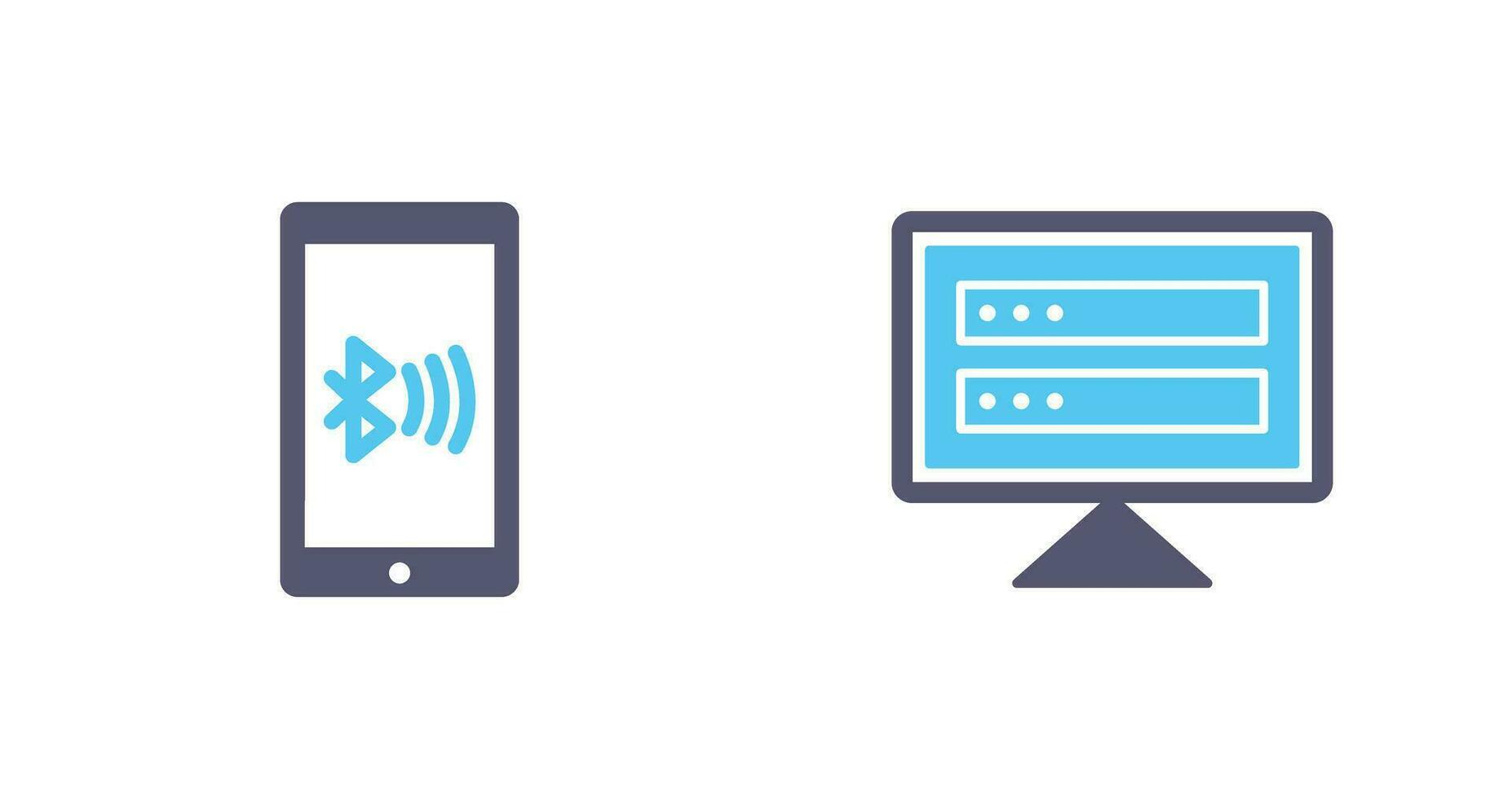 Connected Device and Corrupted data Icon vector