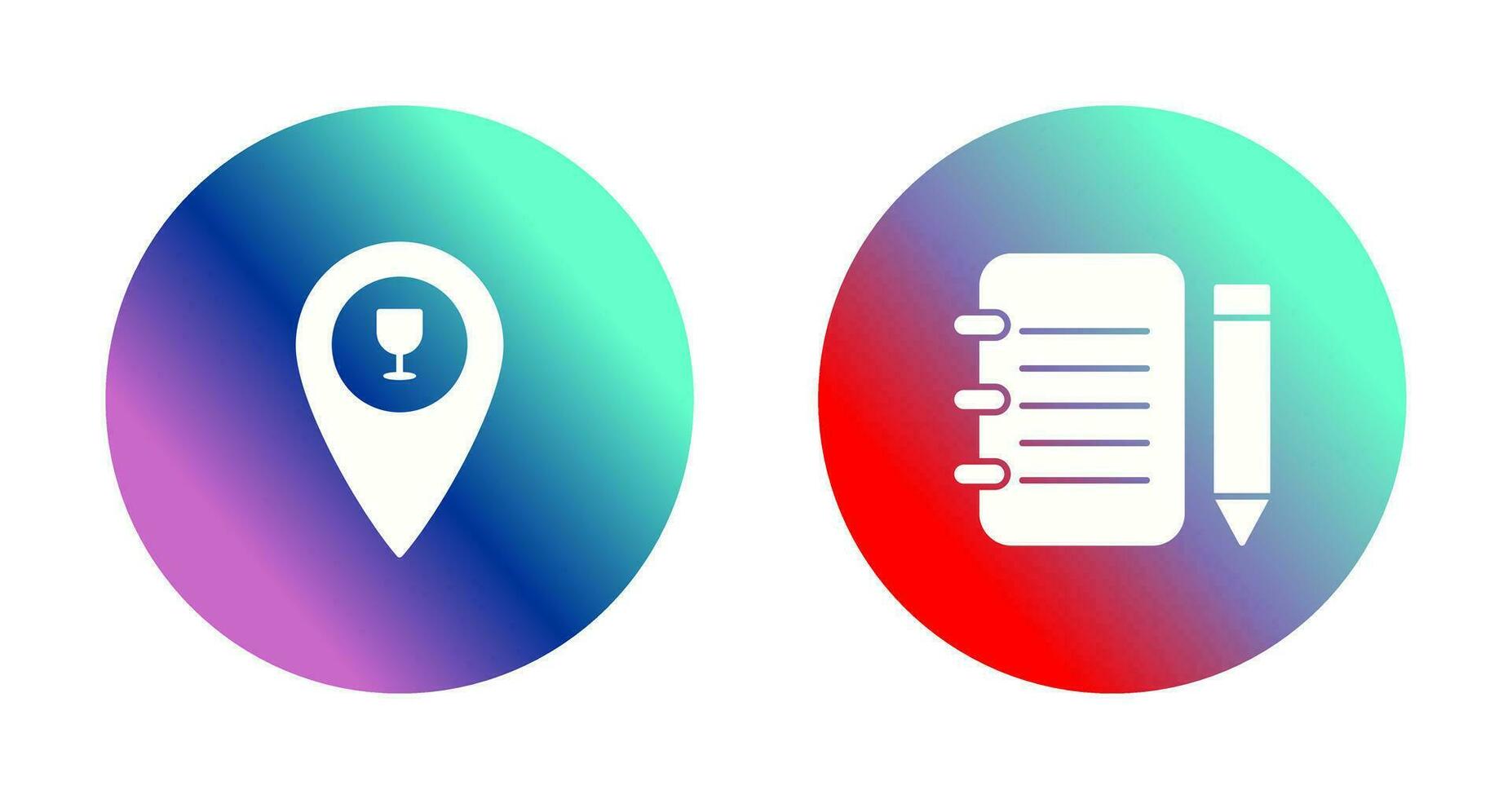 bar location and notepad Icon vector