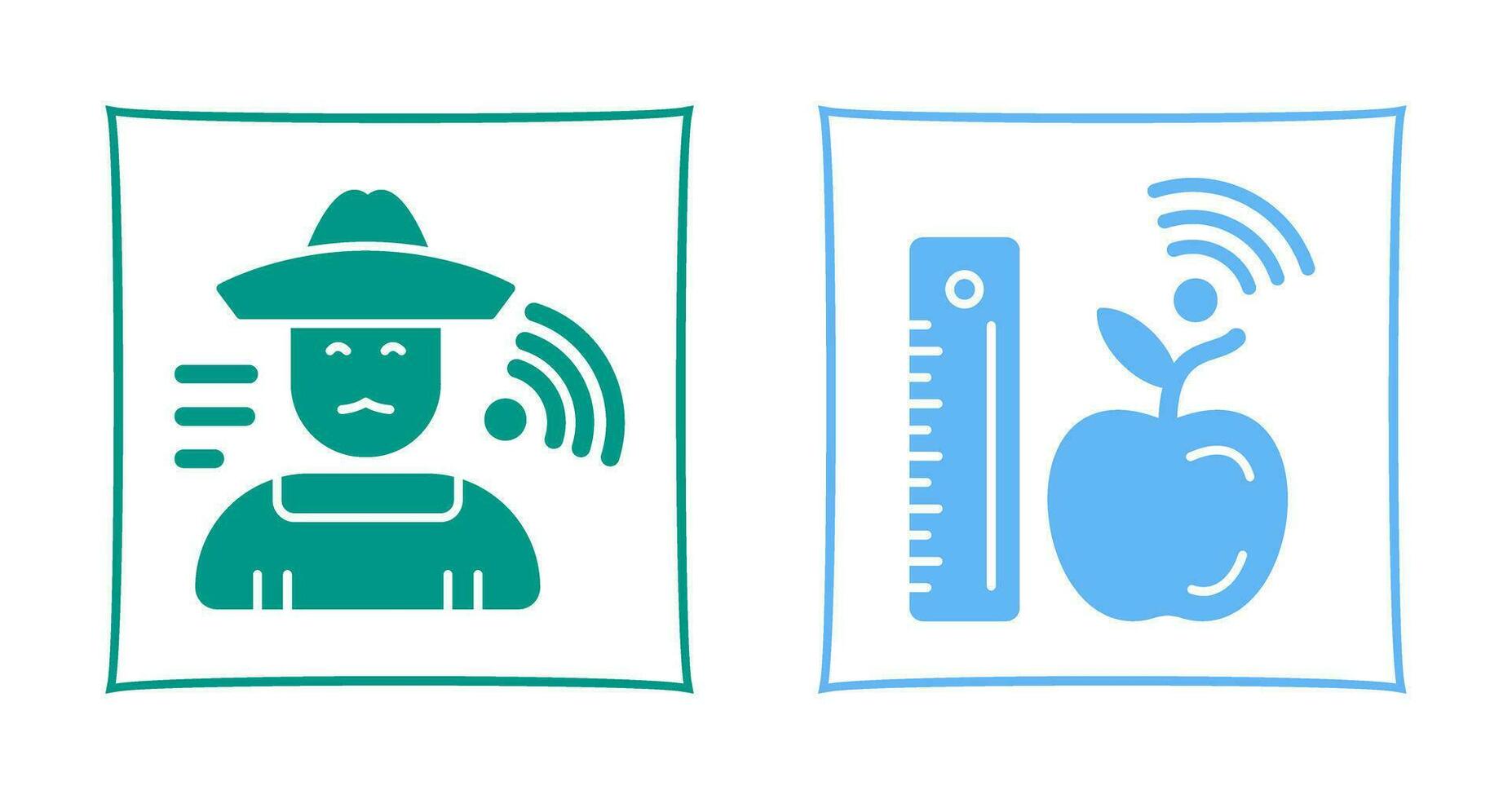 Farmer and Measure and Measure Icon vector