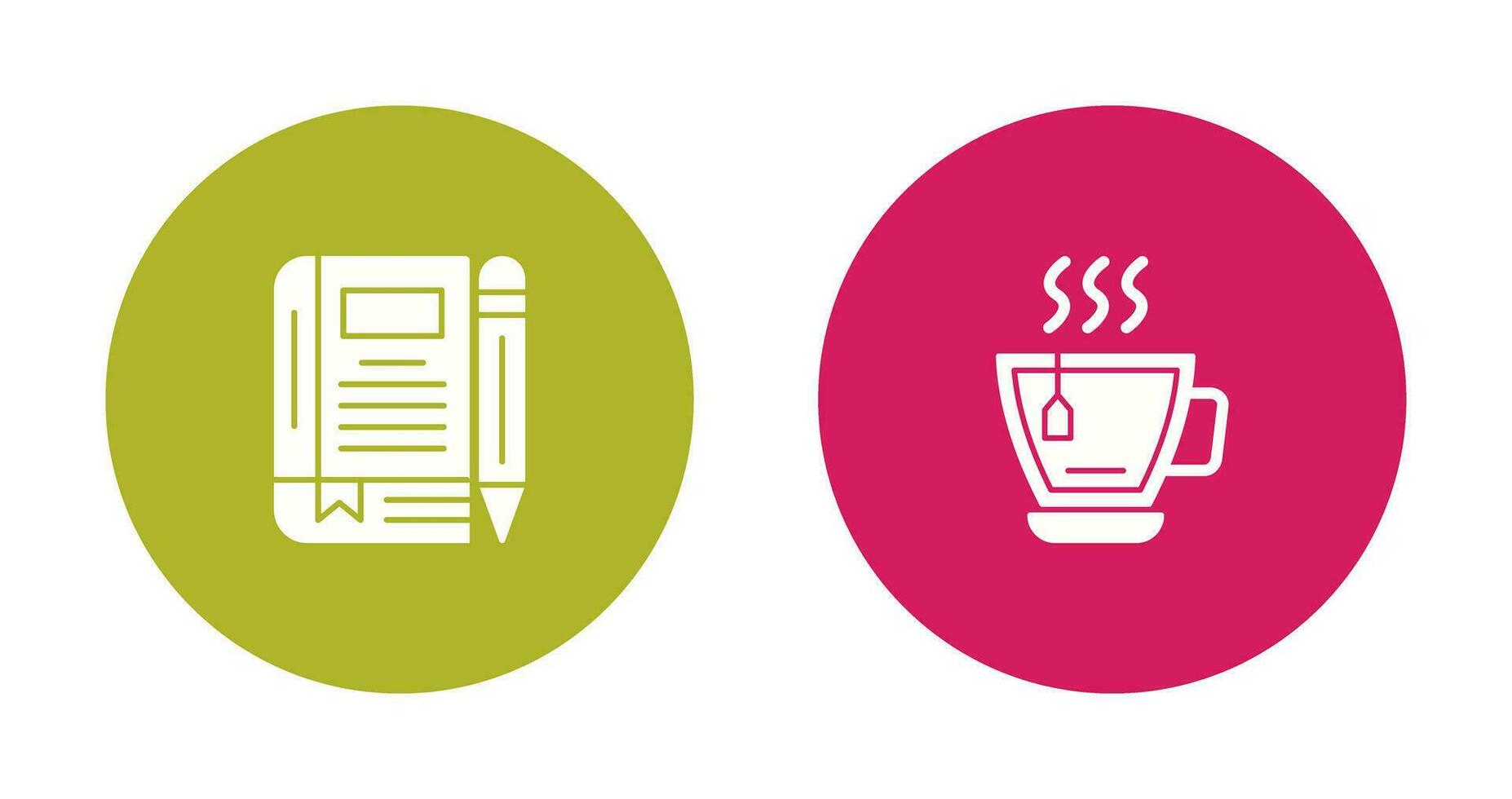 Tea and Diary Icon vector