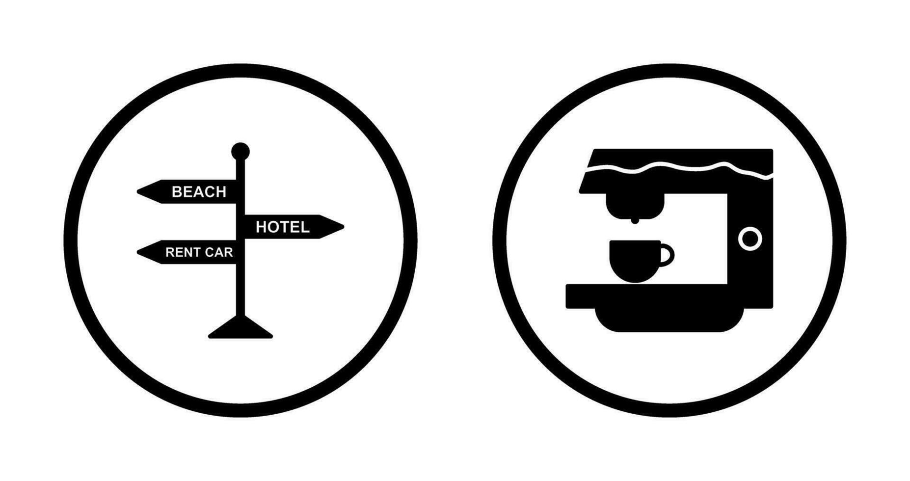 signboard and coffe machine Icon vector
