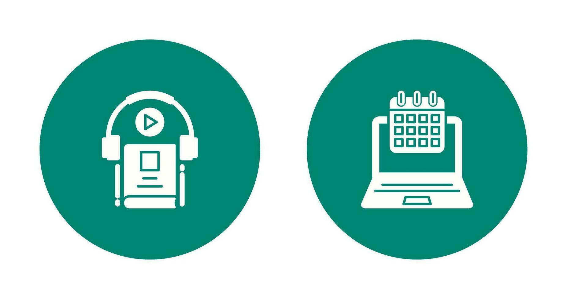 Timetable and Audio Book Icon vector