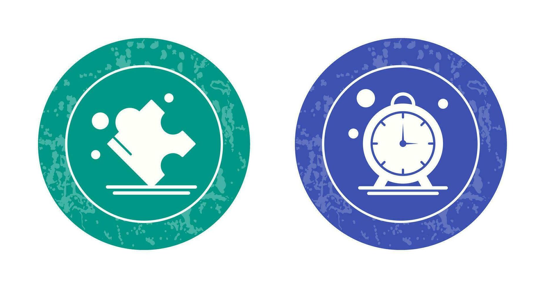 Puzzle and Stop Watch Icon vector