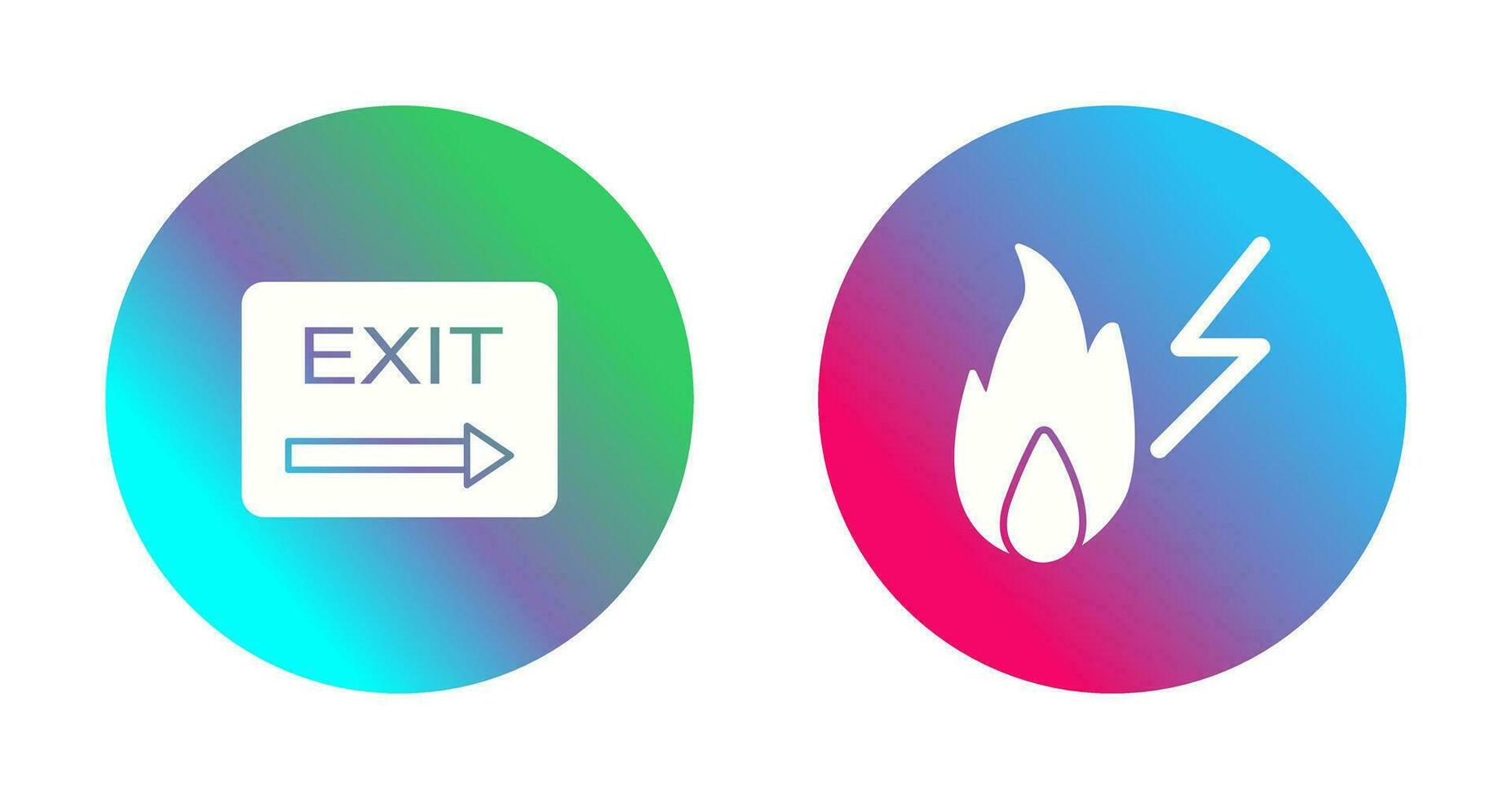 exit and electricity fire Icon vector