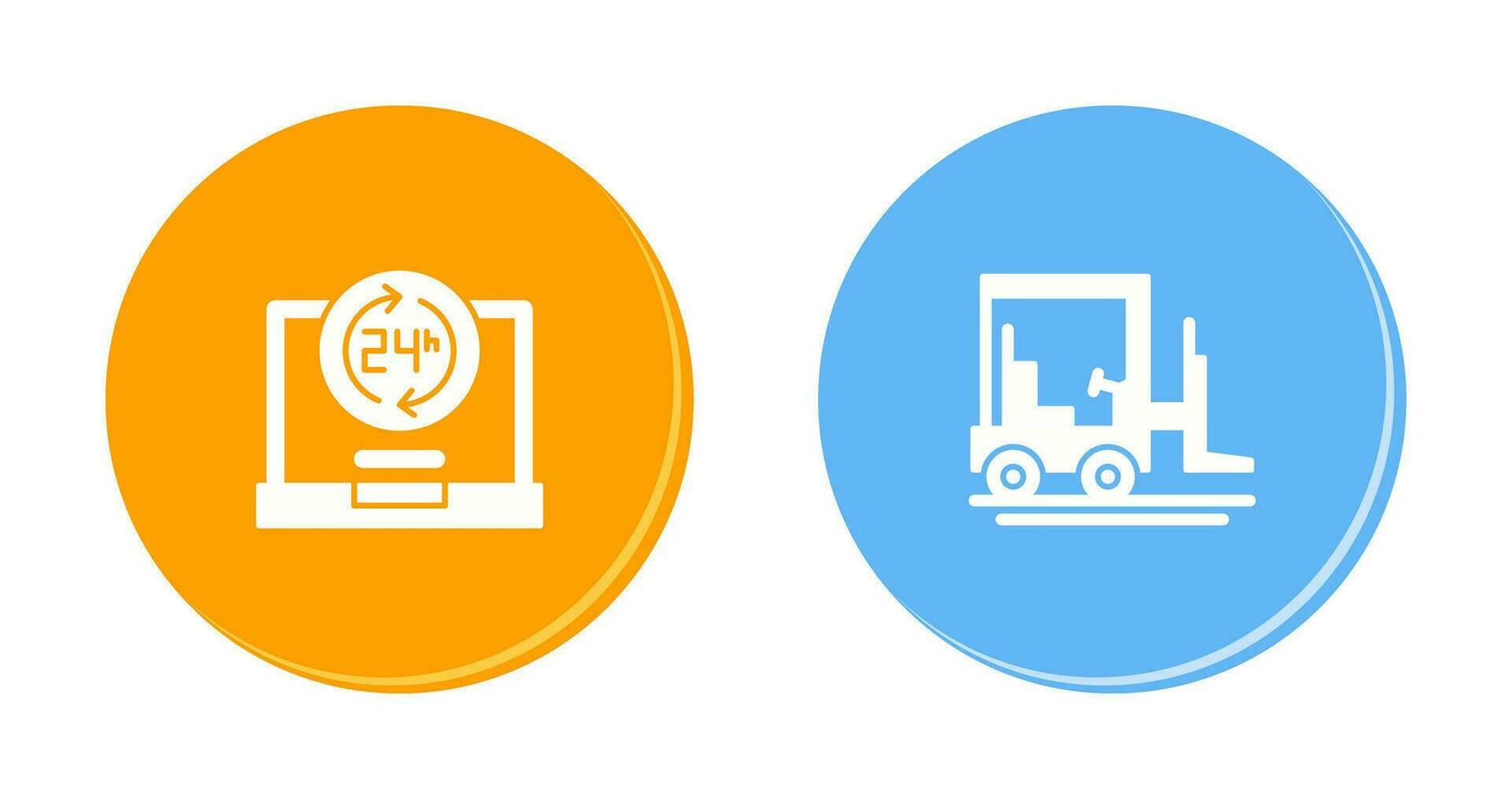 24 hours and forklift Icon vector