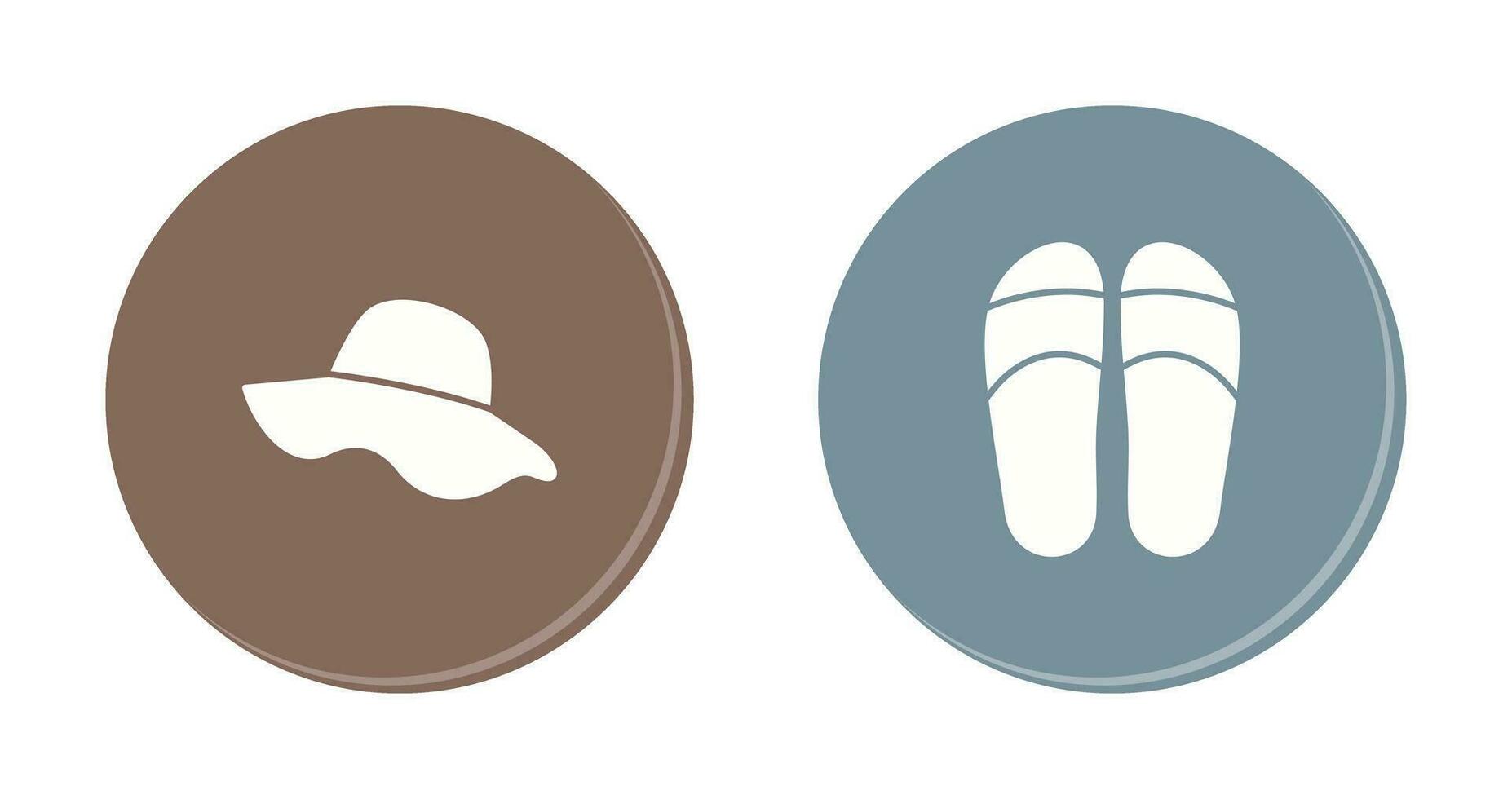 sombrero y zapatillas icono vector