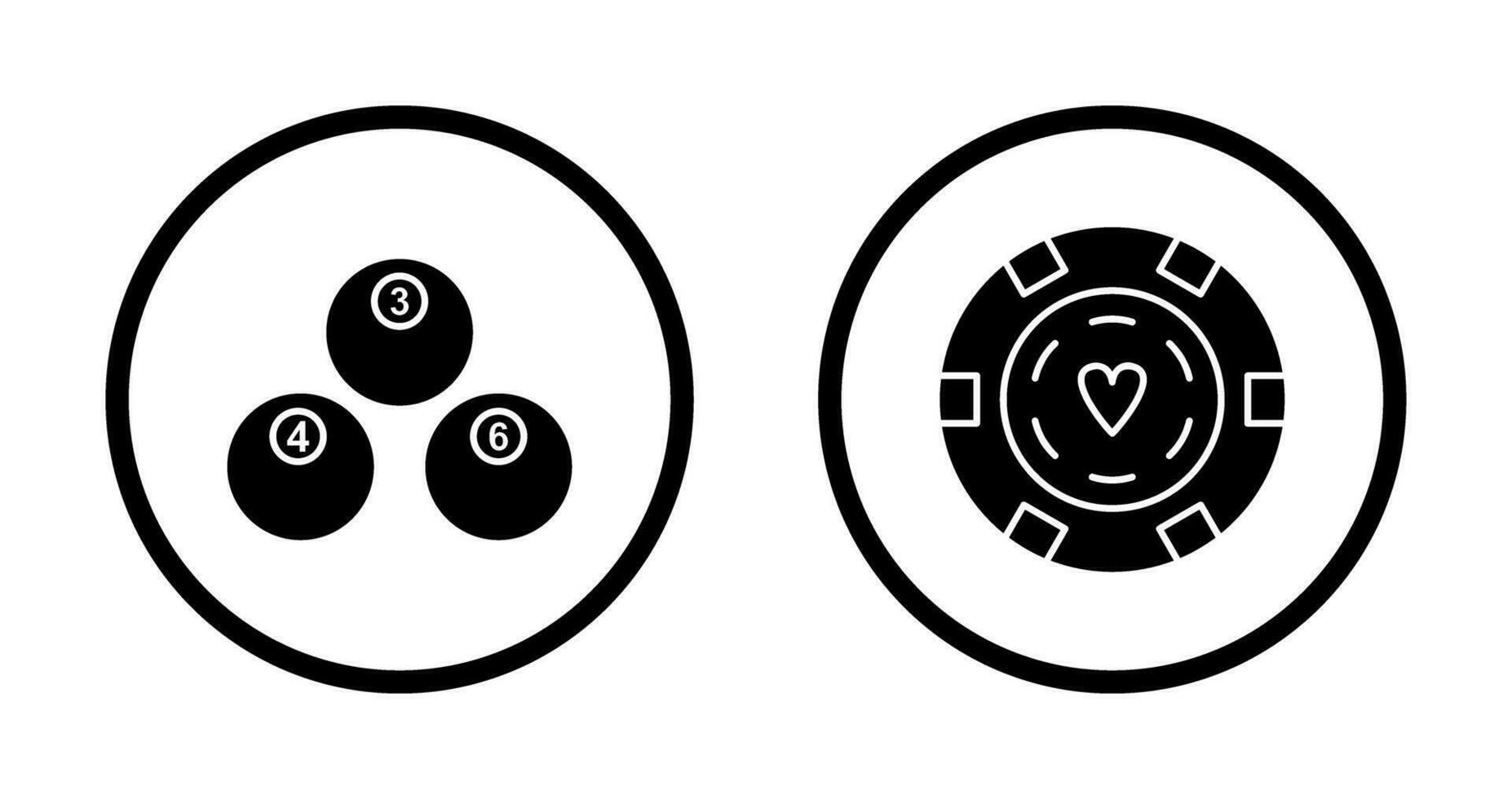 Snooker Balls and Poker Chips Icon vector