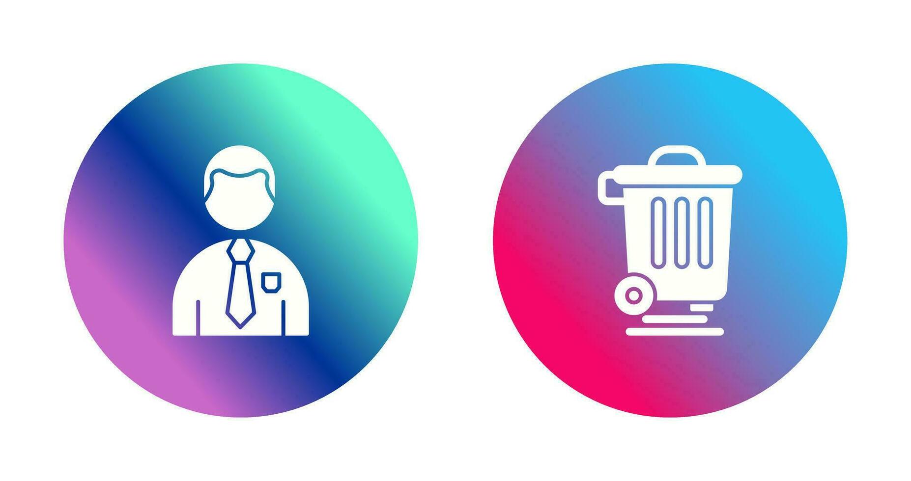 Employee and Dustbin Icon vector