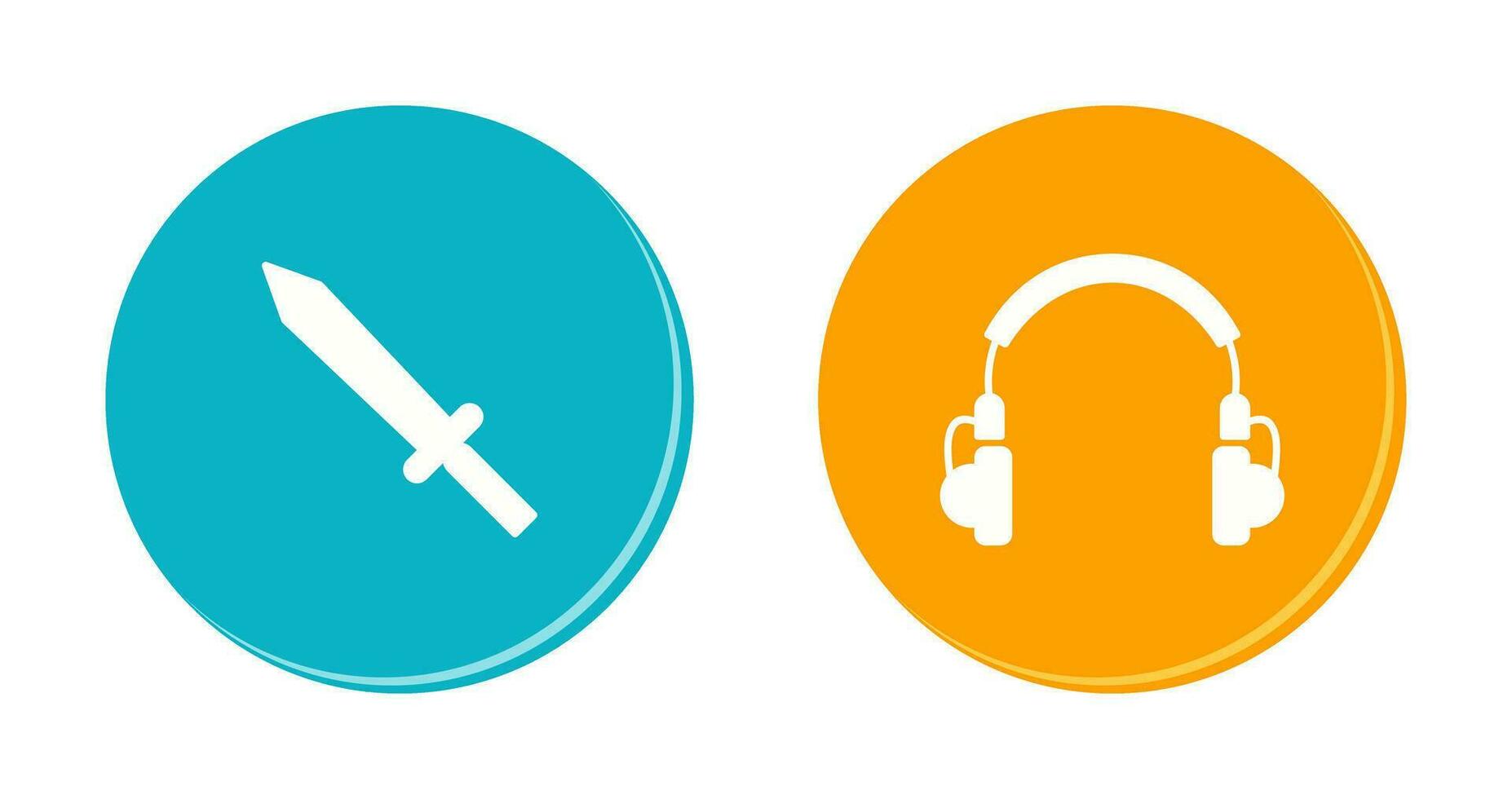 Headphones and Sword Icon vector