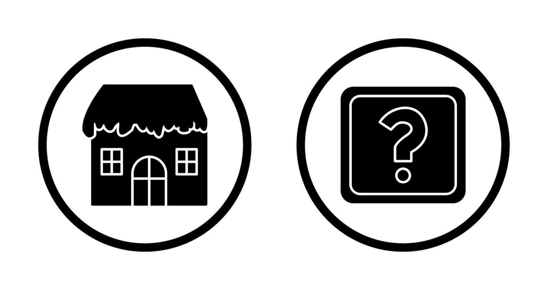 House with Snow and Question Mark Icon vector