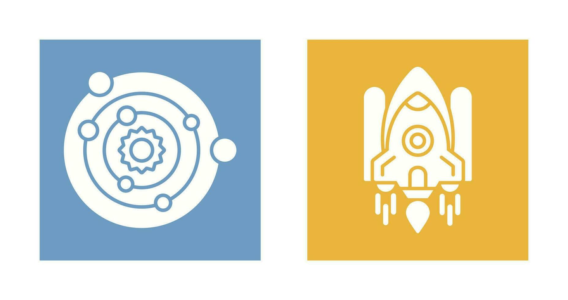 solar systems and space shuttle Icon vector