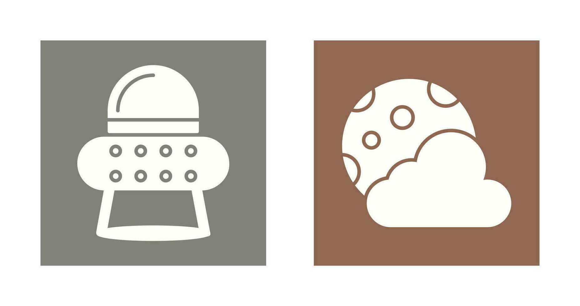 ufo and moon Icon vector