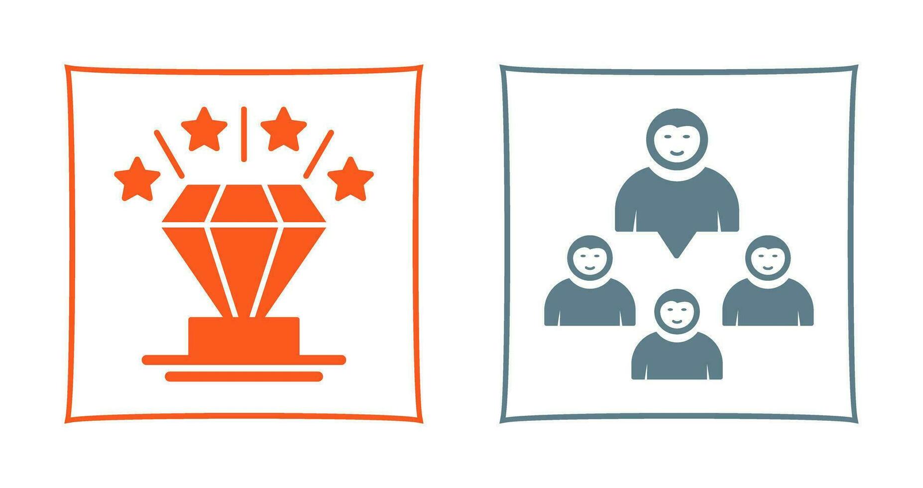 Diamond and Group Icon vector