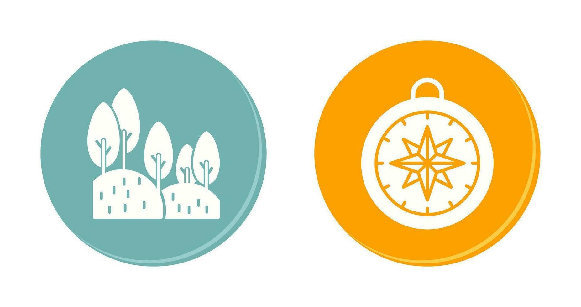 Forest and Compass Icon vector
