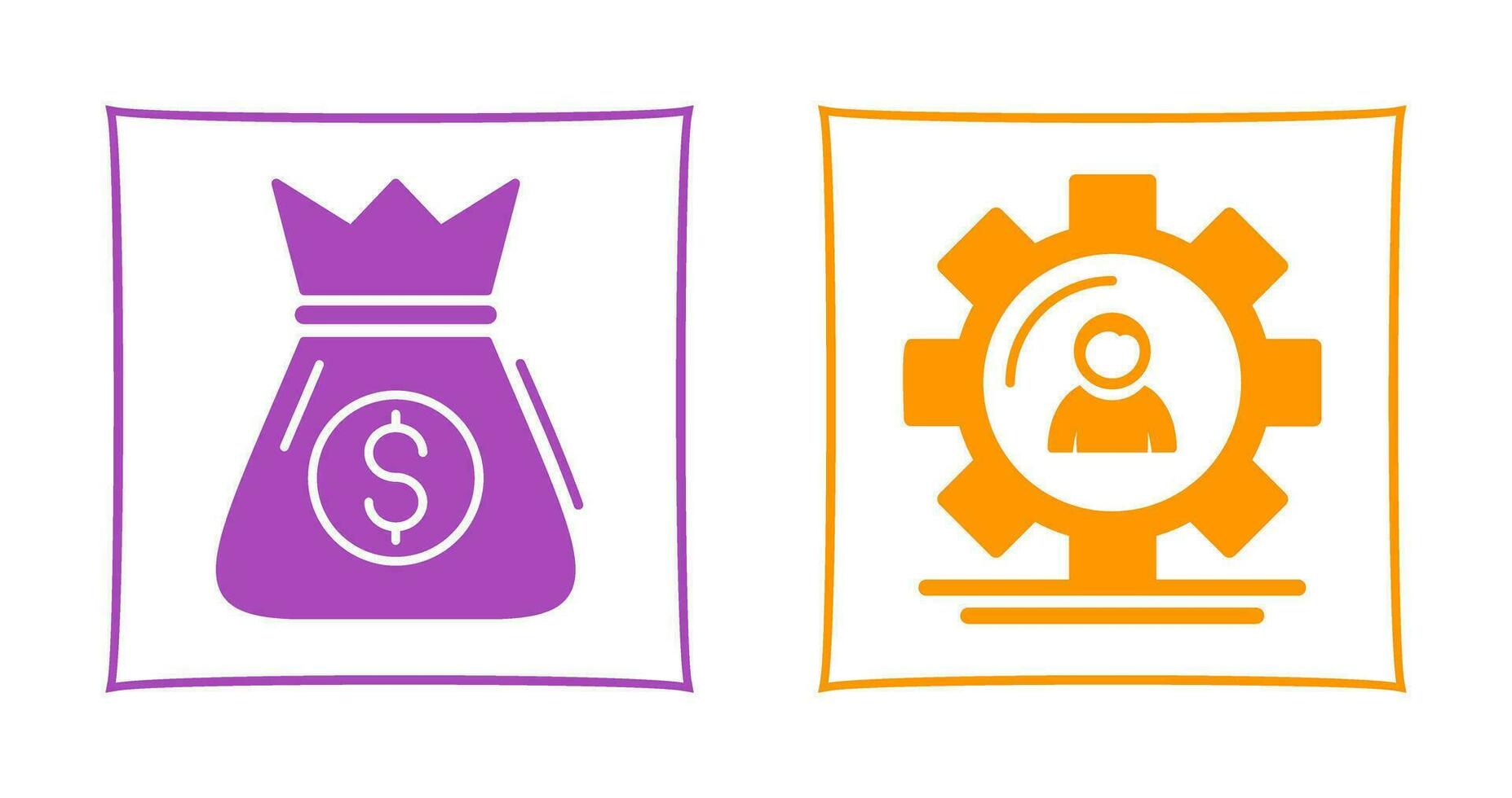 Money Bag and Management Icon vector